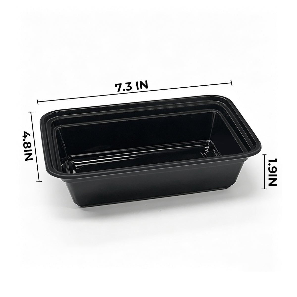 [150ct] 24 oz PP Plastic Microwavable take - out Containers & Lids | Rectangular | Black - Biocean by Danube BlueBiocean