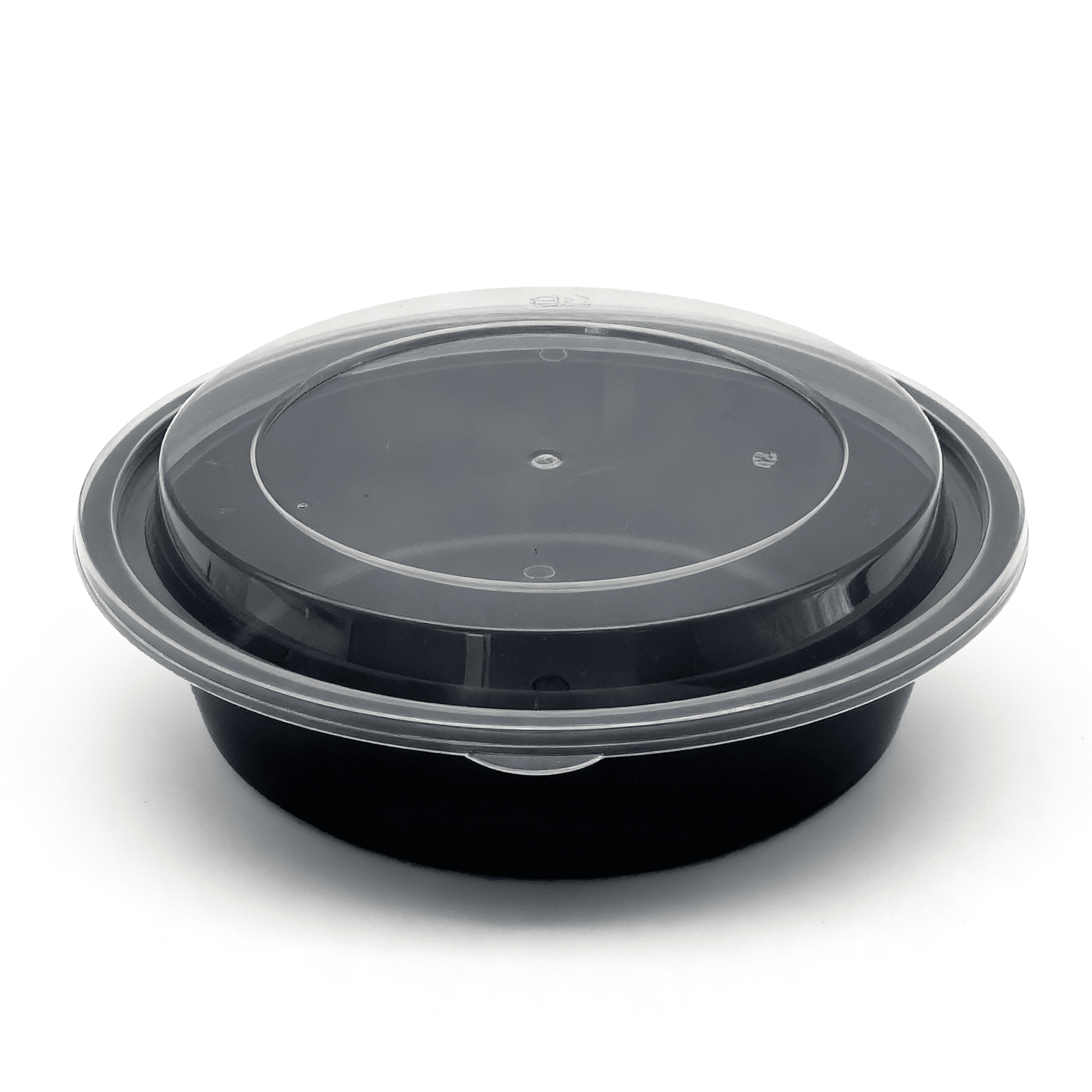 [150ct] 24 oz PP Plastic Microwaveable Takeout Containers & Lids | Round | Black - Biocean by Danube BlueBiocean