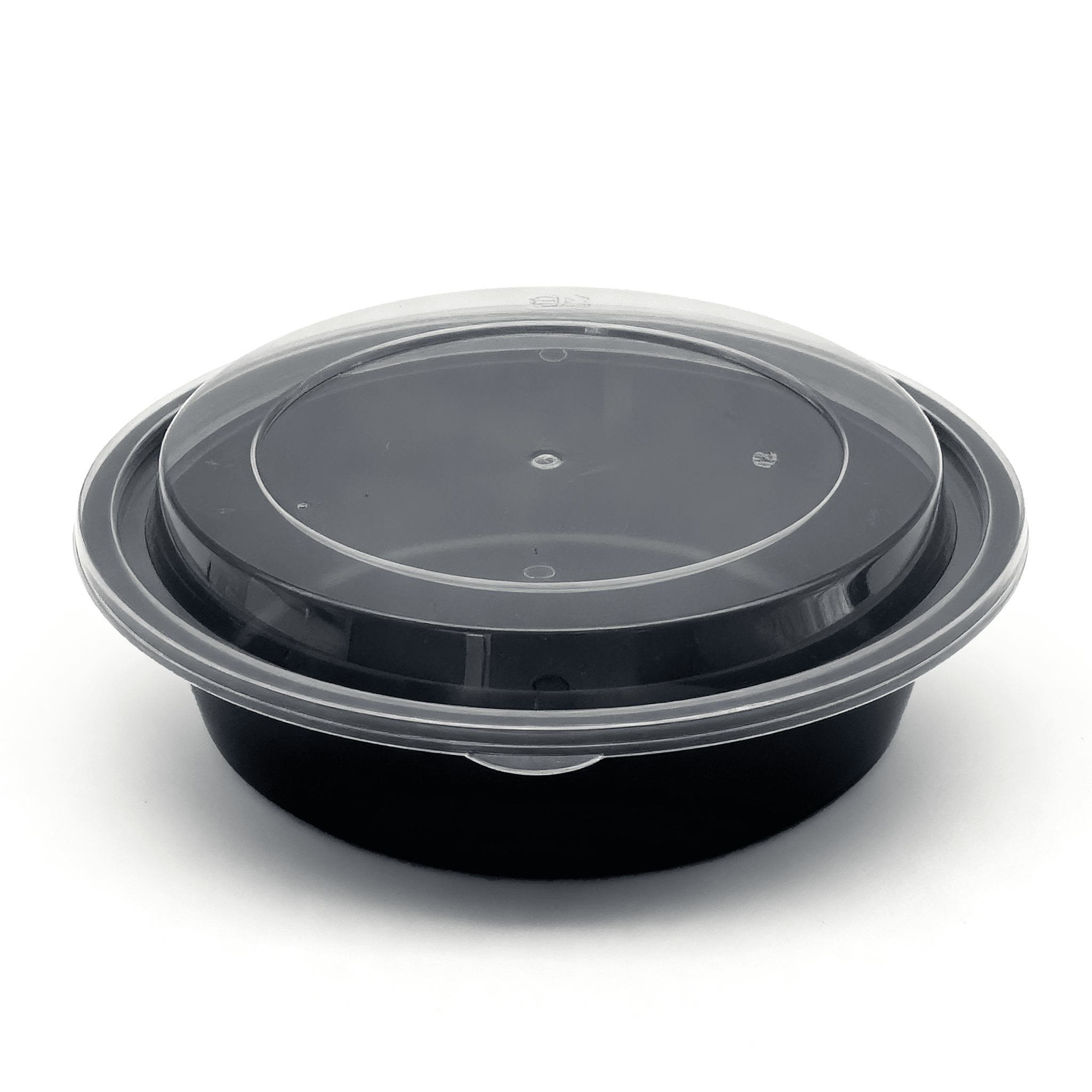 [150ct] 24 oz PP Plastic Microwaveable Takeout Containers & Lids | Round | Black - Biocean by Danube BlueBiocean