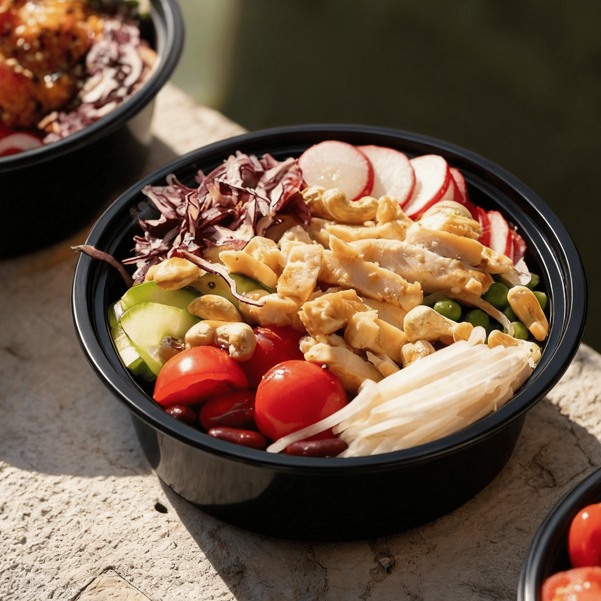[150ct] 24 oz PP Plastic Microwaveable Takeout Containers & Lids | Round | Black - Biocean by Danube BlueBiocean
