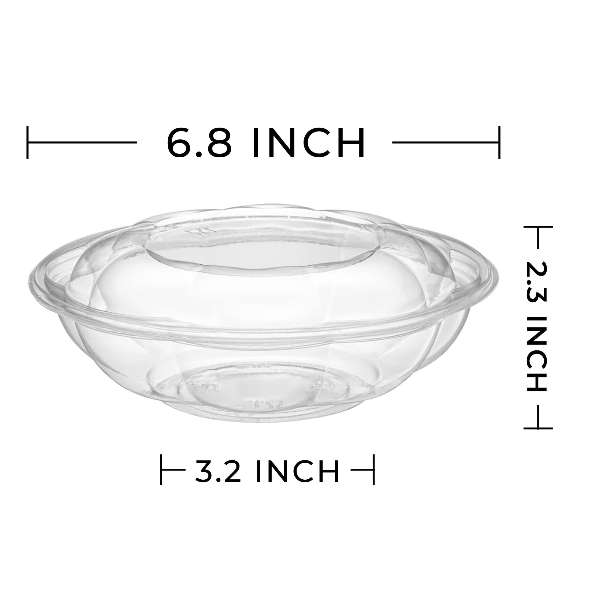 [150ct] 24oz PET Salad Bowl with Lid | Clear - Biocean by Danube BlueBiocean