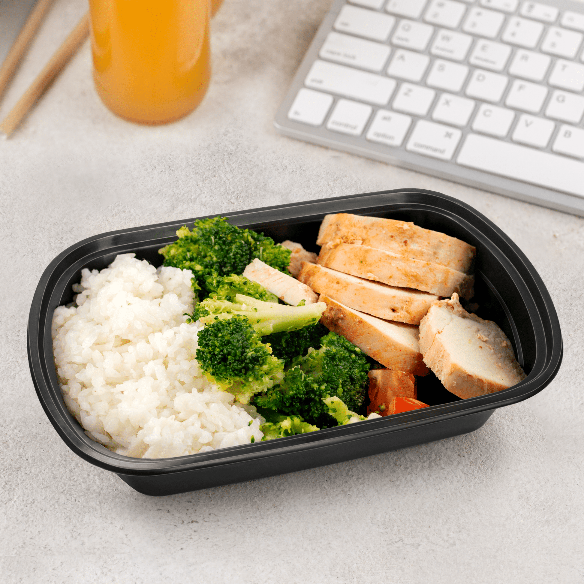 [150ct] 24oz PP Plastic Microwavable Rectangular Food Containers & Lids | Black - Biocean by Danube BlueBiocean