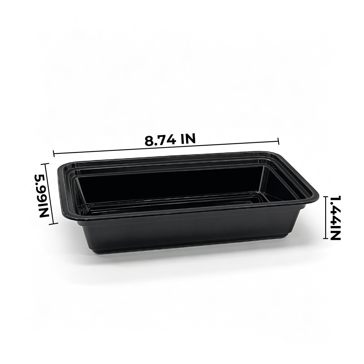 [150ct] 28 oz PP Plastic Microwavable take - out Containers & Lids | Rectangular | Black - Biocean by Danube BlueBiocean