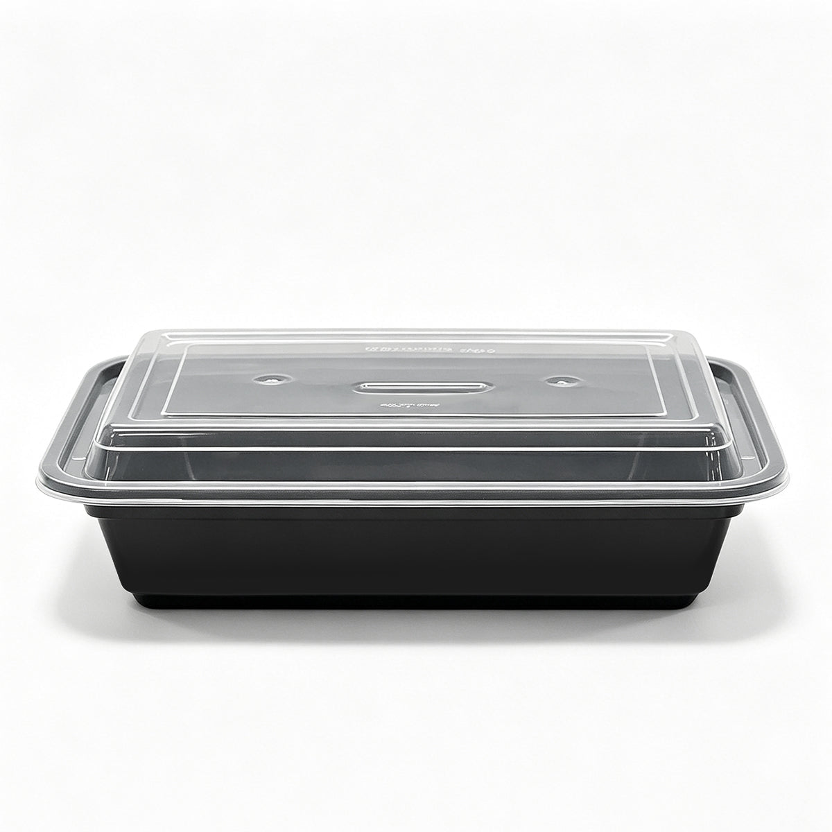 [150ct] 28 oz PP Plastic Microwavable take - out Containers & Lids | Rectangular | Black - Biocean by Danube BlueBiocean