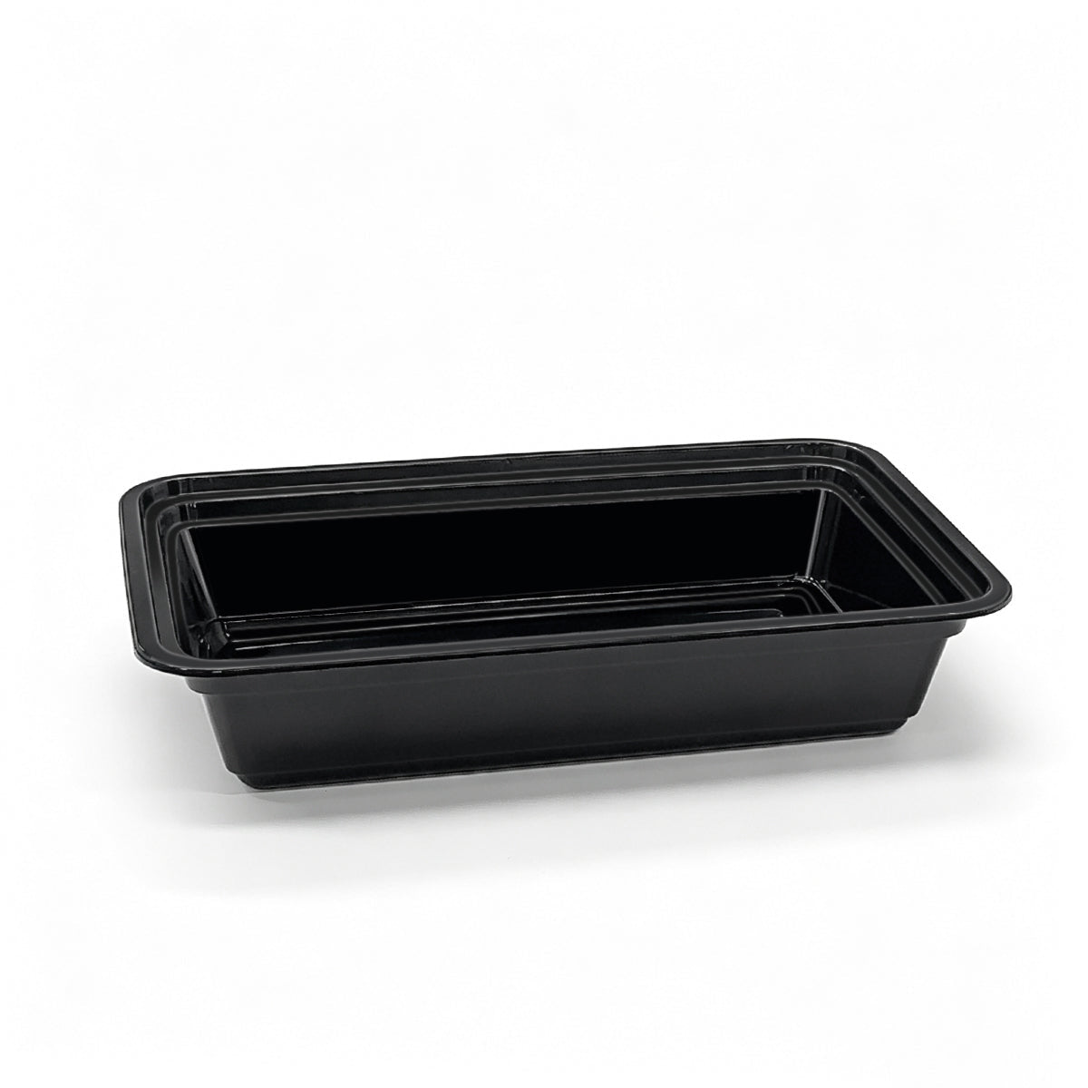 [150ct] 28 oz PP Plastic Microwavable take - out Containers & Lids | Rectangular | Black - Biocean by Danube BlueBiocean