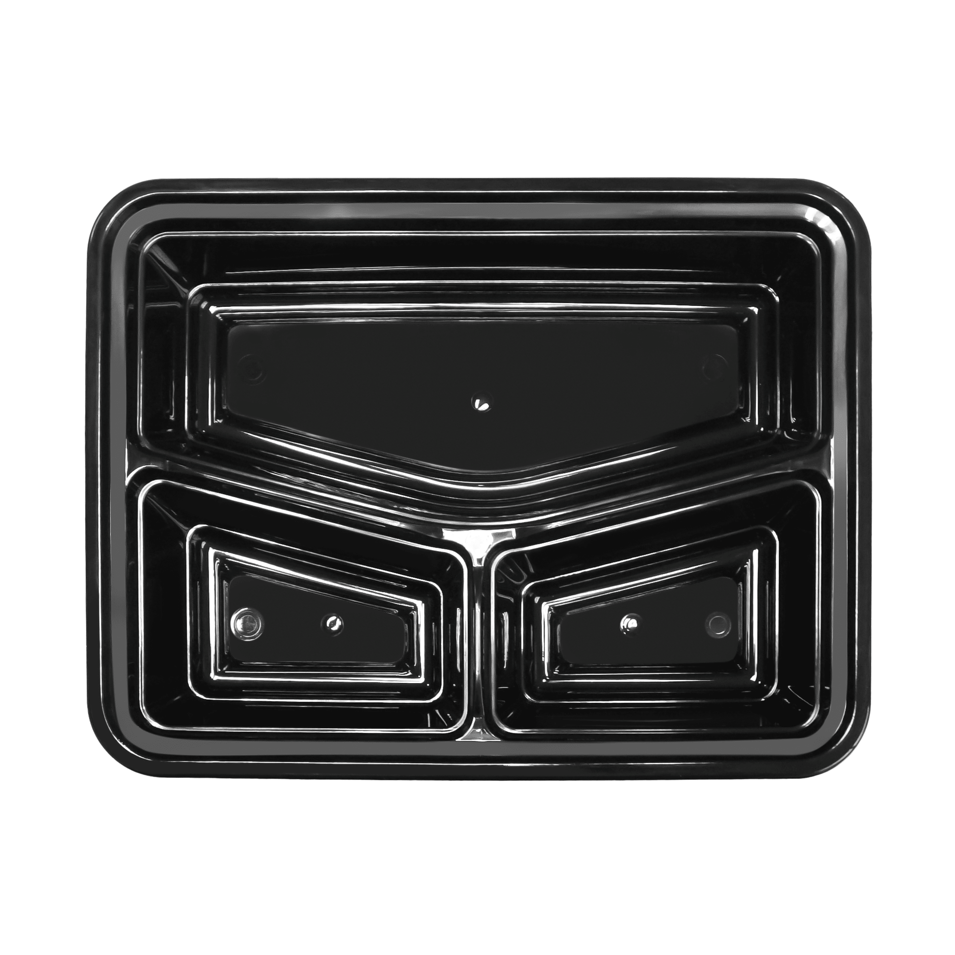 [150ct] 32 oz PP Plastic Microwavable Heavy Weight Containers & Lids | 3 - compartment | Black - Biocean by Danube BlueBiocean
