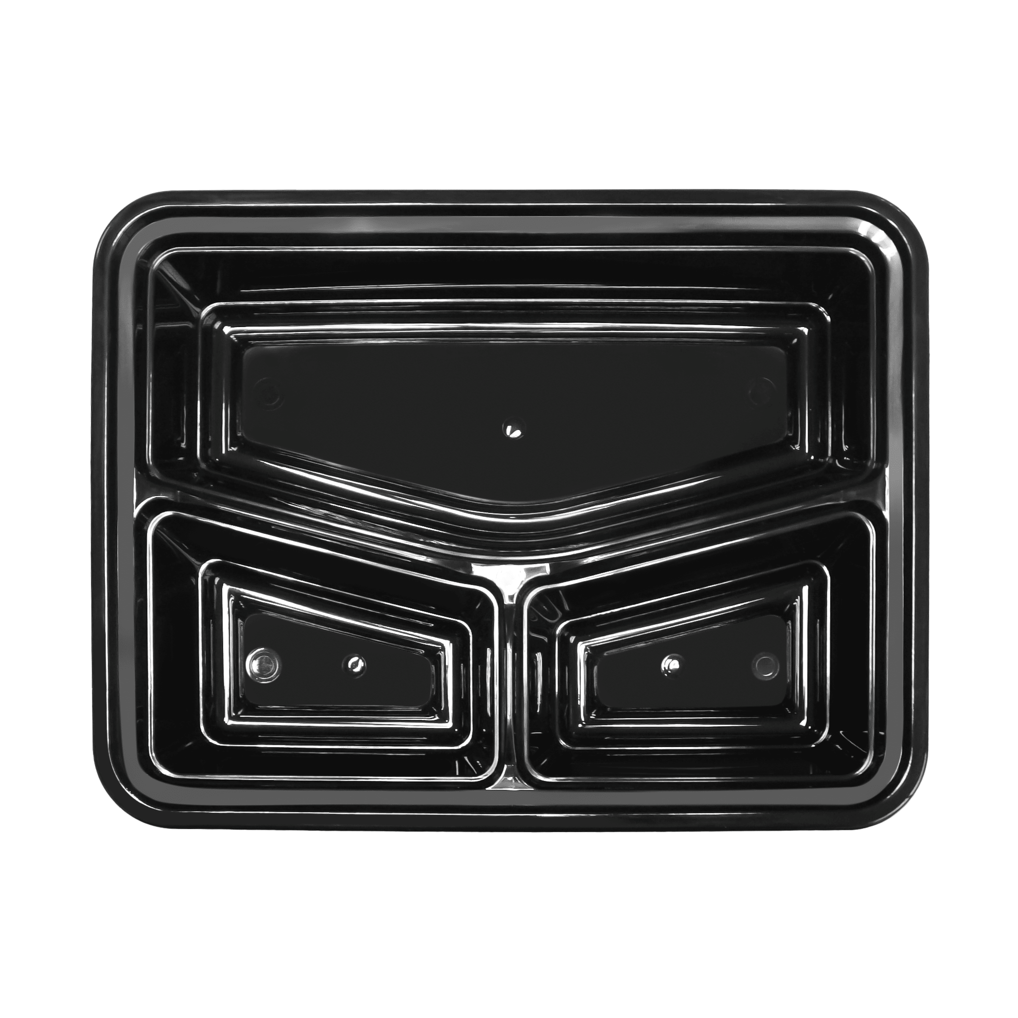 [150ct] 32 oz PP Plastic Microwavable Heavy Weight Containers & Lids | 3 - compartment | Black - Biocean by Danube BlueBiocean