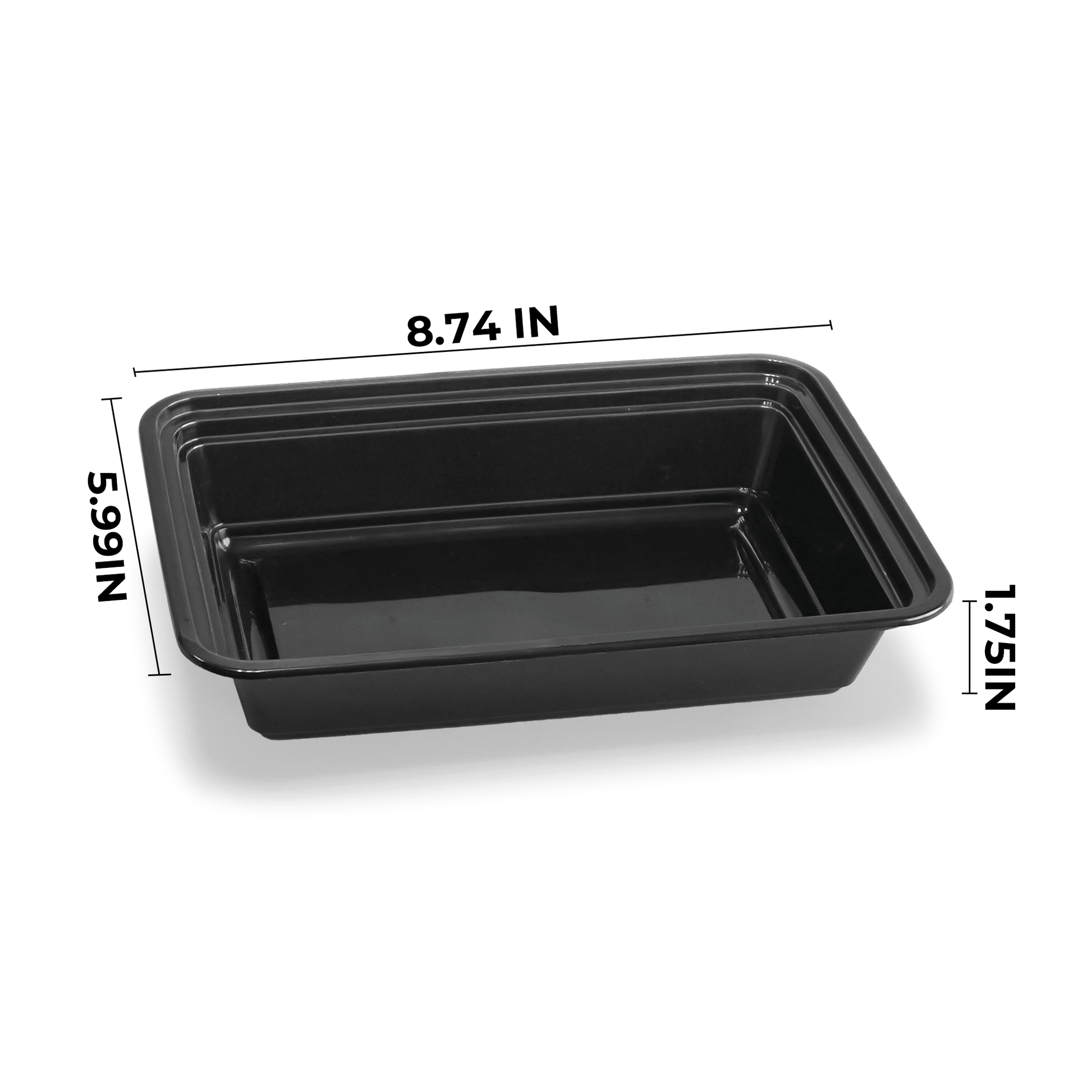 [150ct] 32 oz PP Plastic Microwavable take - out Containers & Lids | Rectangular | Black - Biocean by Danube BlueBiocean