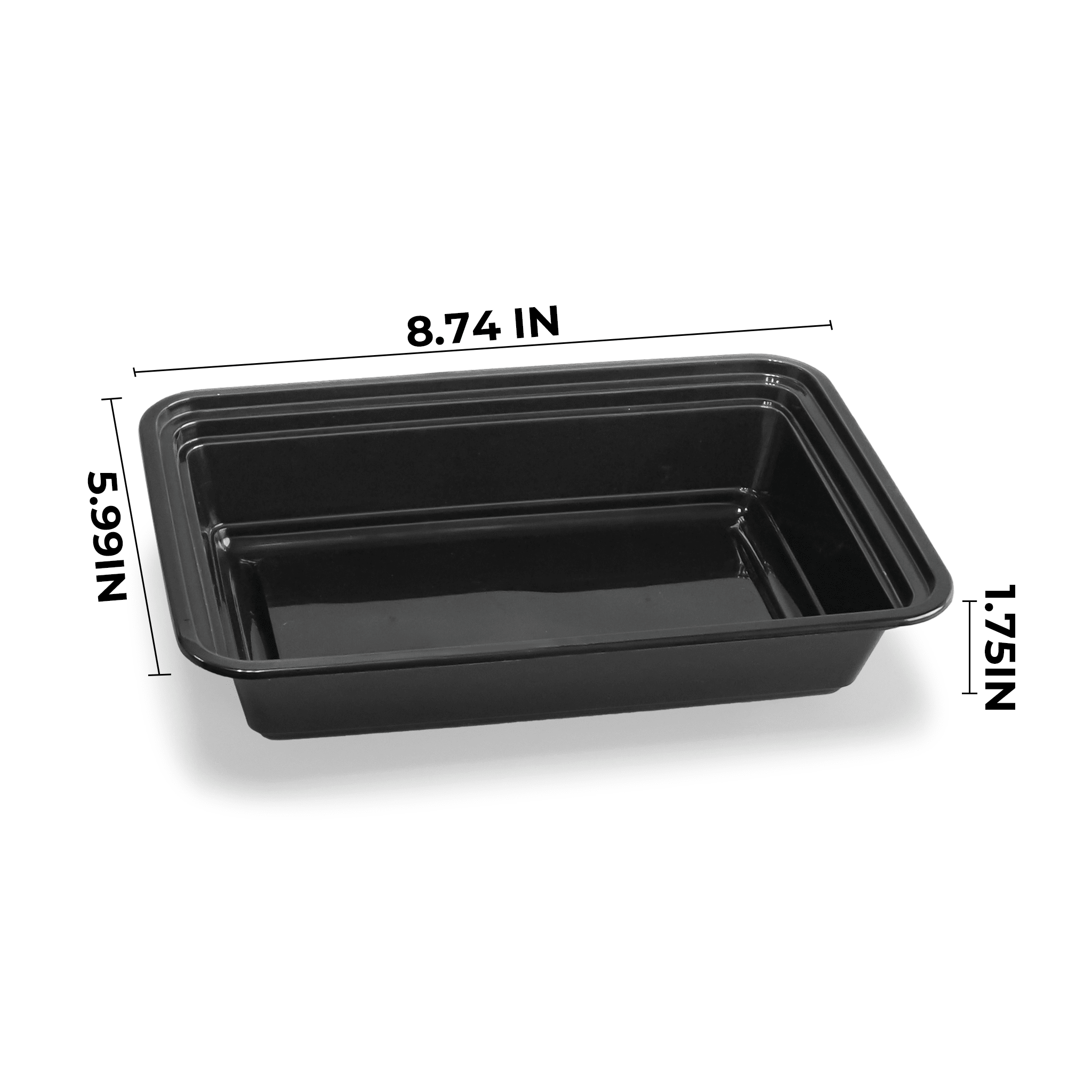 [150ct] 32 oz PP Plastic Microwavable take - out Containers & Lids | Rectangular | Black - Biocean by Danube BlueBiocean