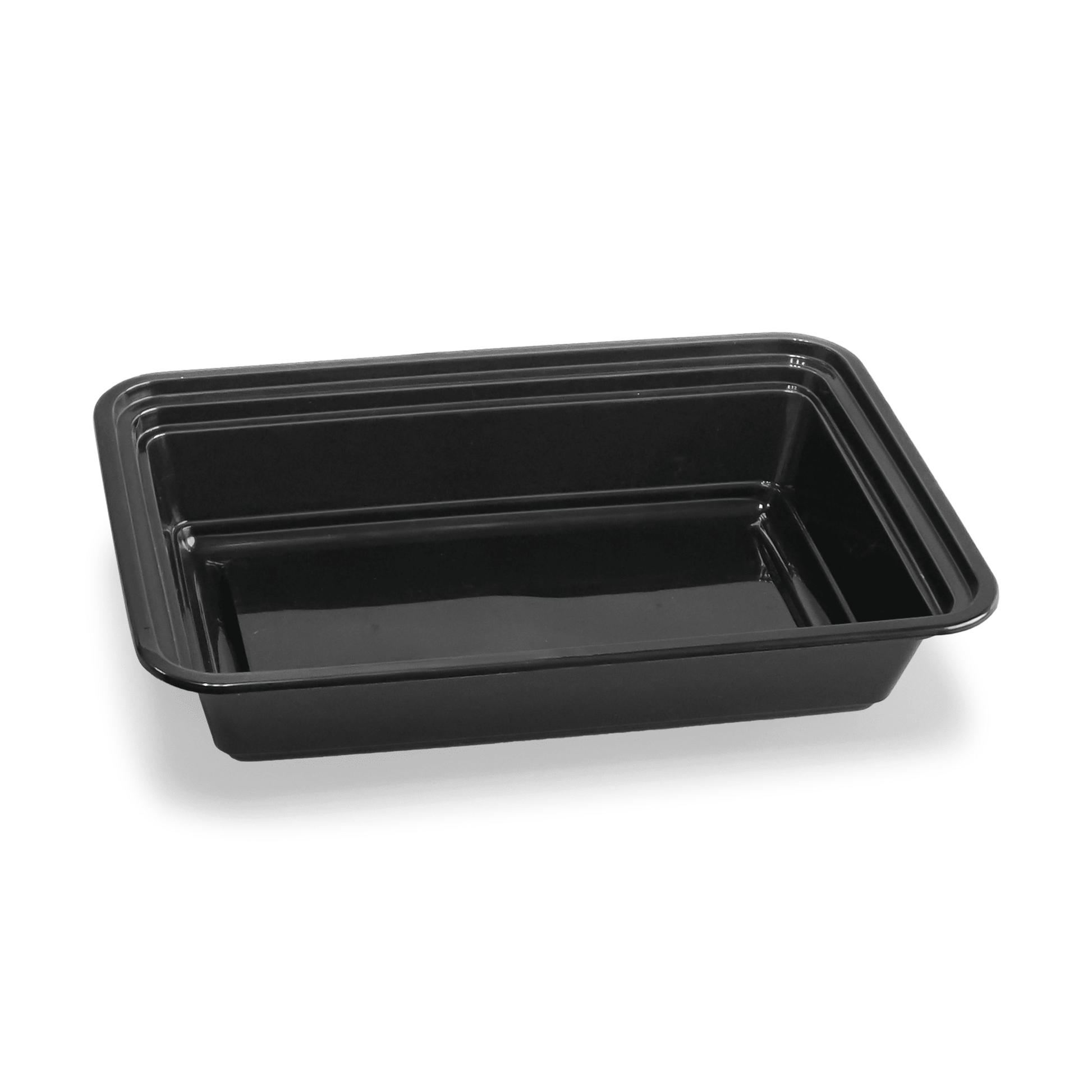[150ct] 32 oz PP Plastic Microwavable take - out Containers & Lids | Rectangular | Black - Biocean by Danube BlueBiocean