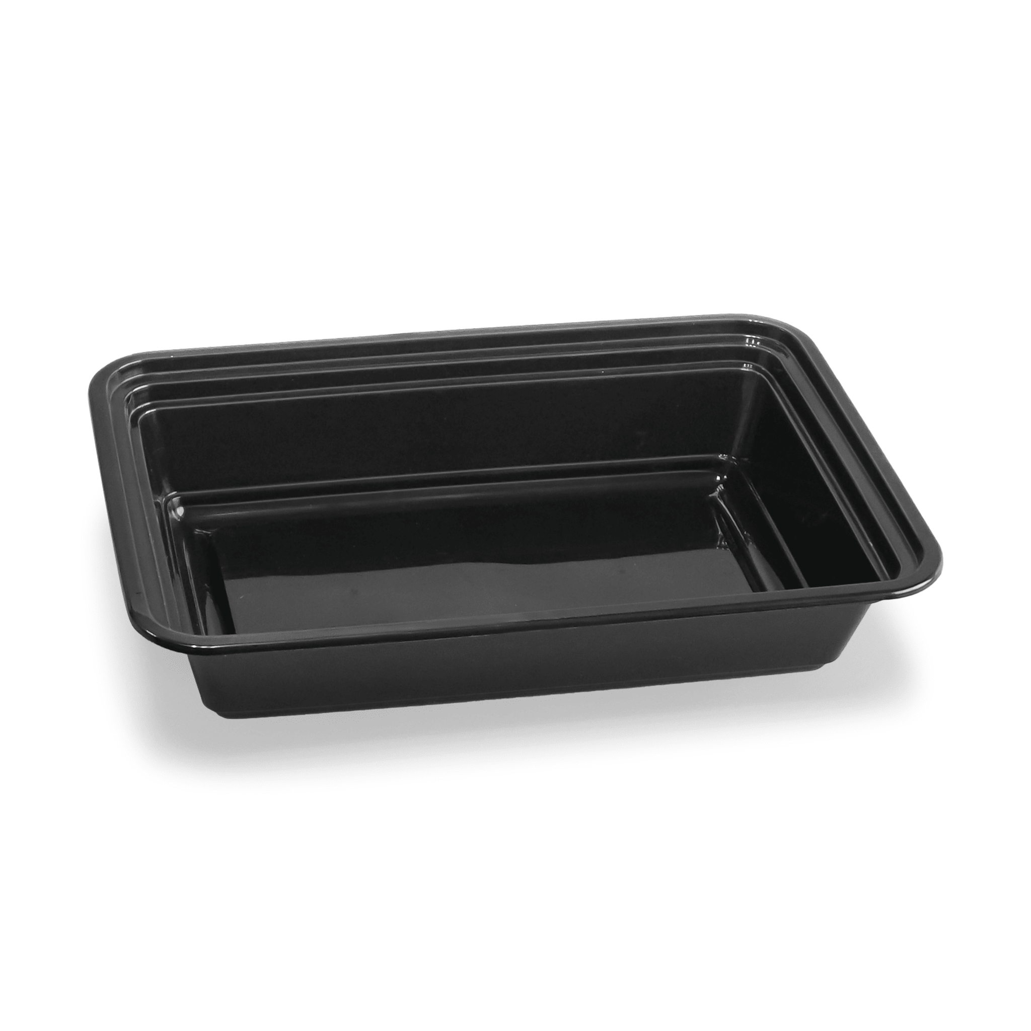 [150ct] 32 oz PP Plastic Microwavable take - out Containers & Lids | Rectangular | Black - Biocean by Danube BlueBiocean
