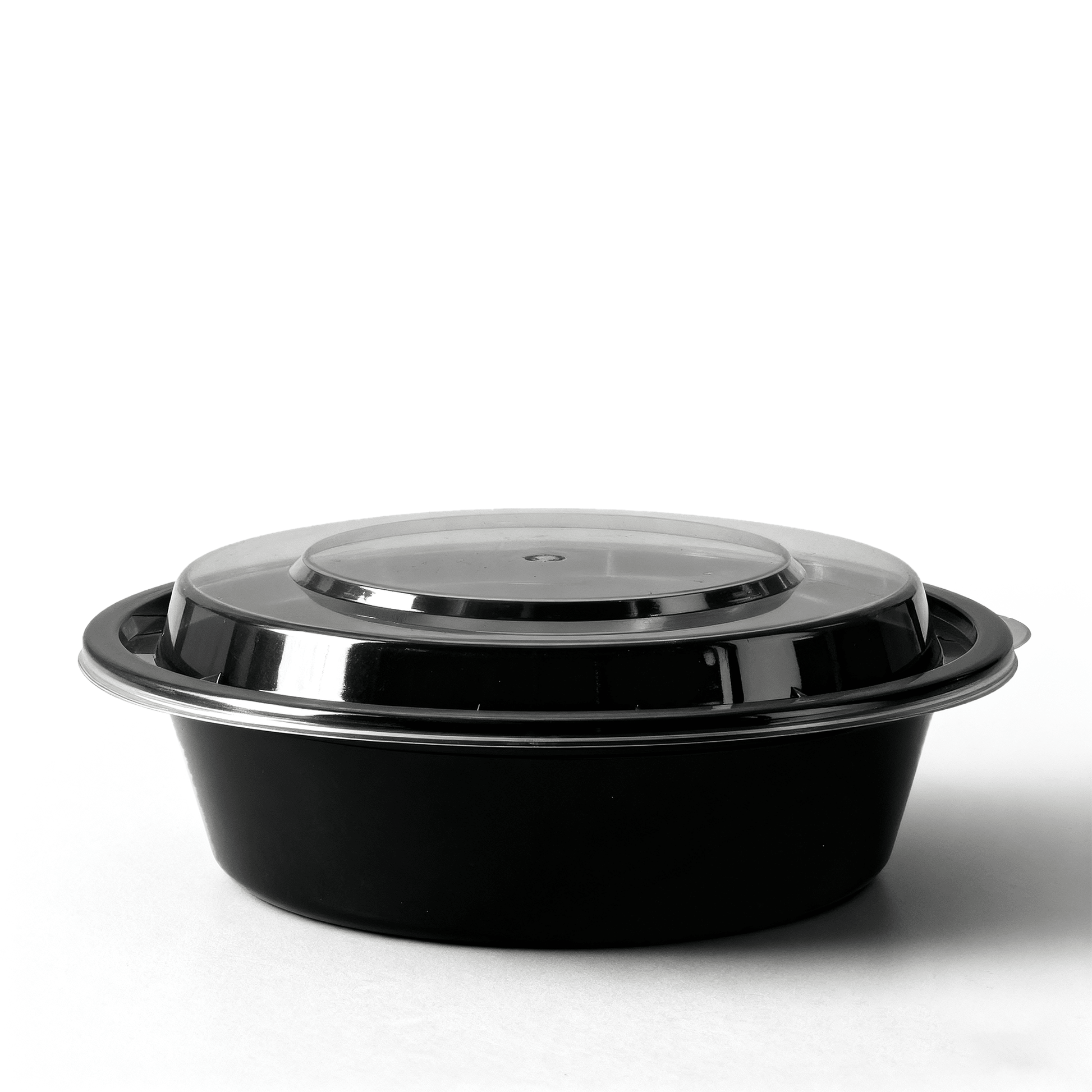 [150ct] 32 oz PP Plastic Microwaveable Takeout Containers & Lids | Round | Black - Biocean by Danube BlueBiocean