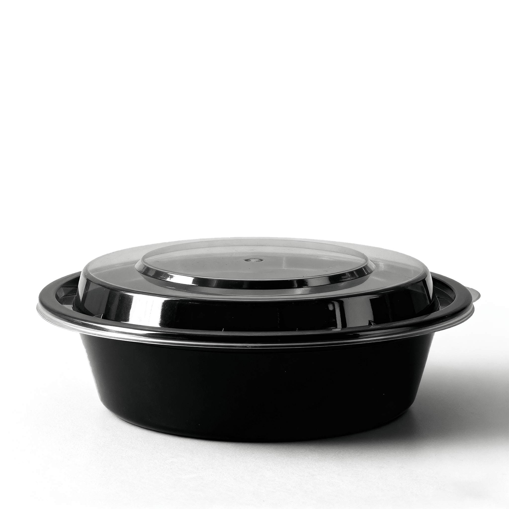 [150ct] 32 oz PP Plastic Microwaveable Takeout Containers & Lids | Round | Black - Biocean by Danube BlueBiocean
