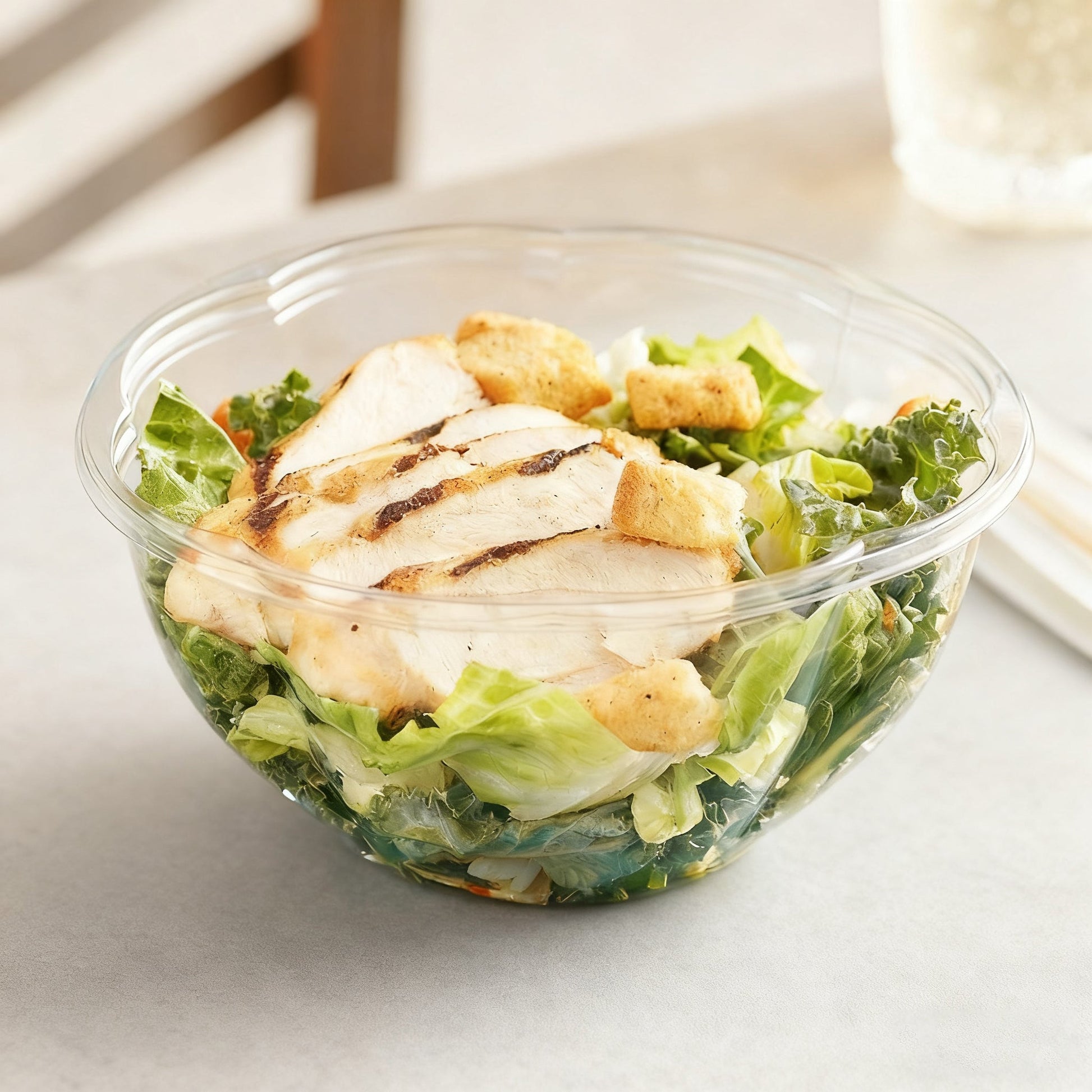 [150ct] 32oz PET Salad Bowl with Lid | Clear - Biocean by Danube BlueBiocean
