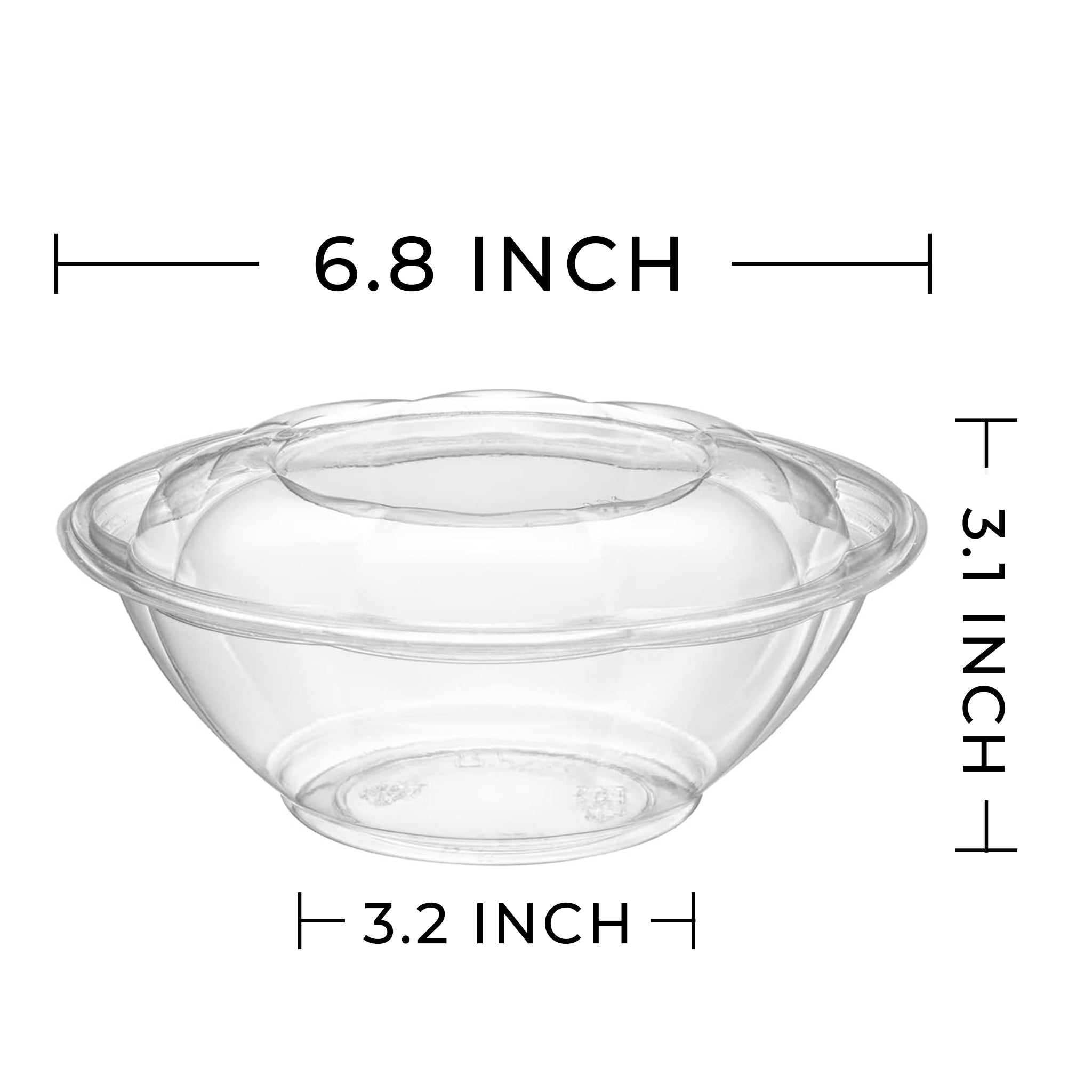 [150ct] 32oz PET Salad Bowl with Lid | Clear - Biocean by Danube BlueBiocean