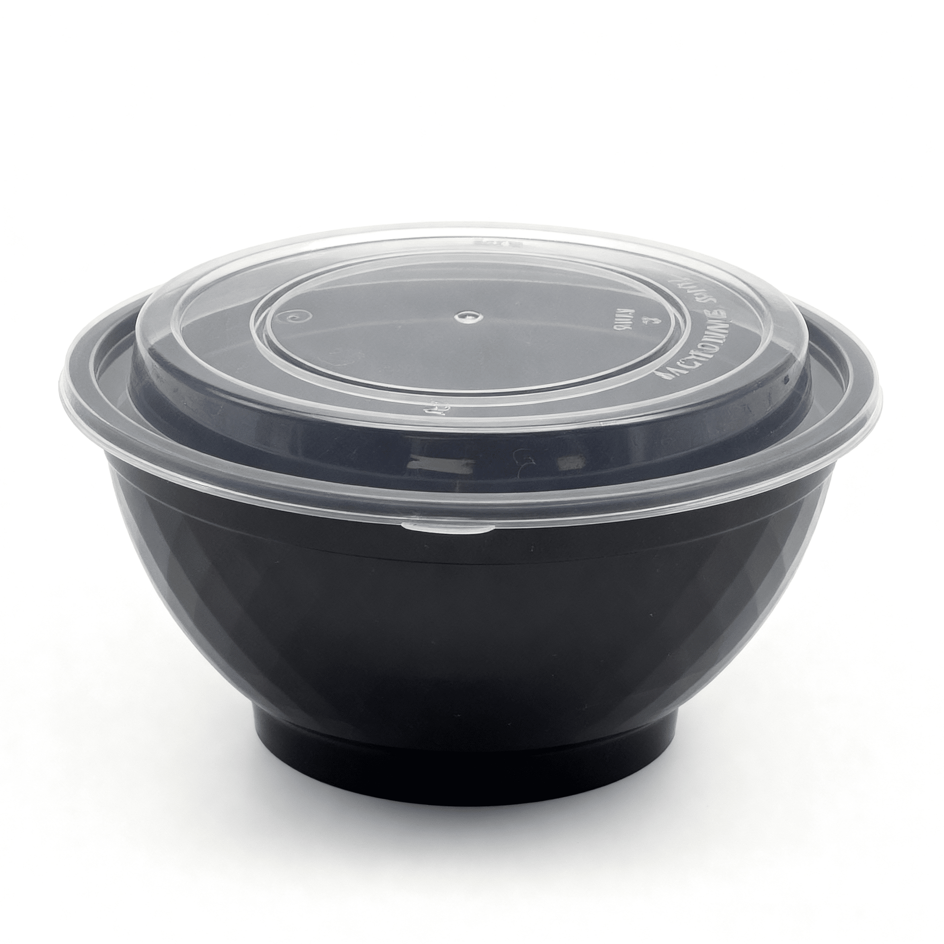 [150ct] 36 oz Microwaveable Heavy Weight Bowls & Lids | Round | Black - Biocean by Danube BlueBiocean