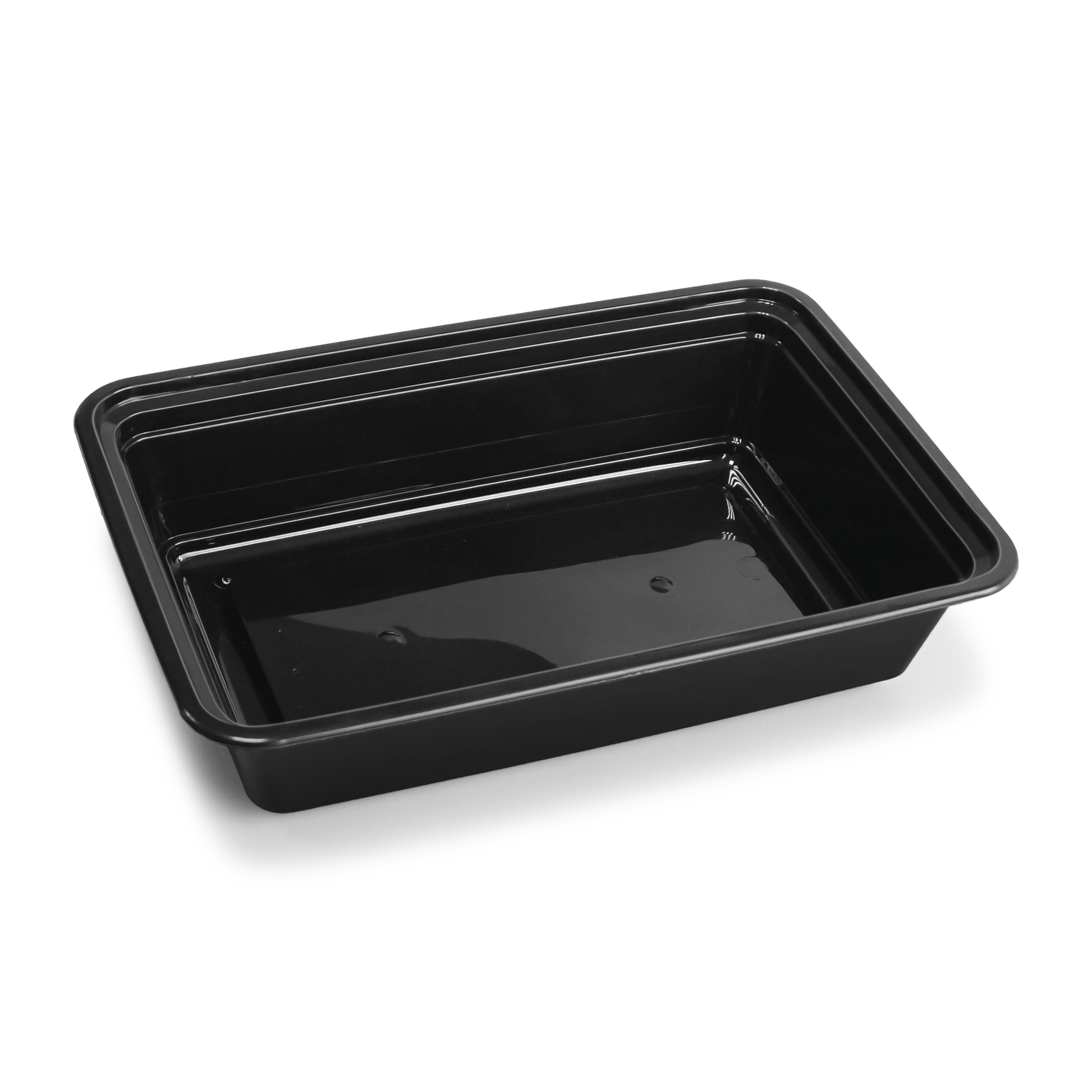 [150ct] 38oz PP Plastic Microwavable take - out Containers & Lids | Rectangular | Black - Biocean by Danube BlueBiocean