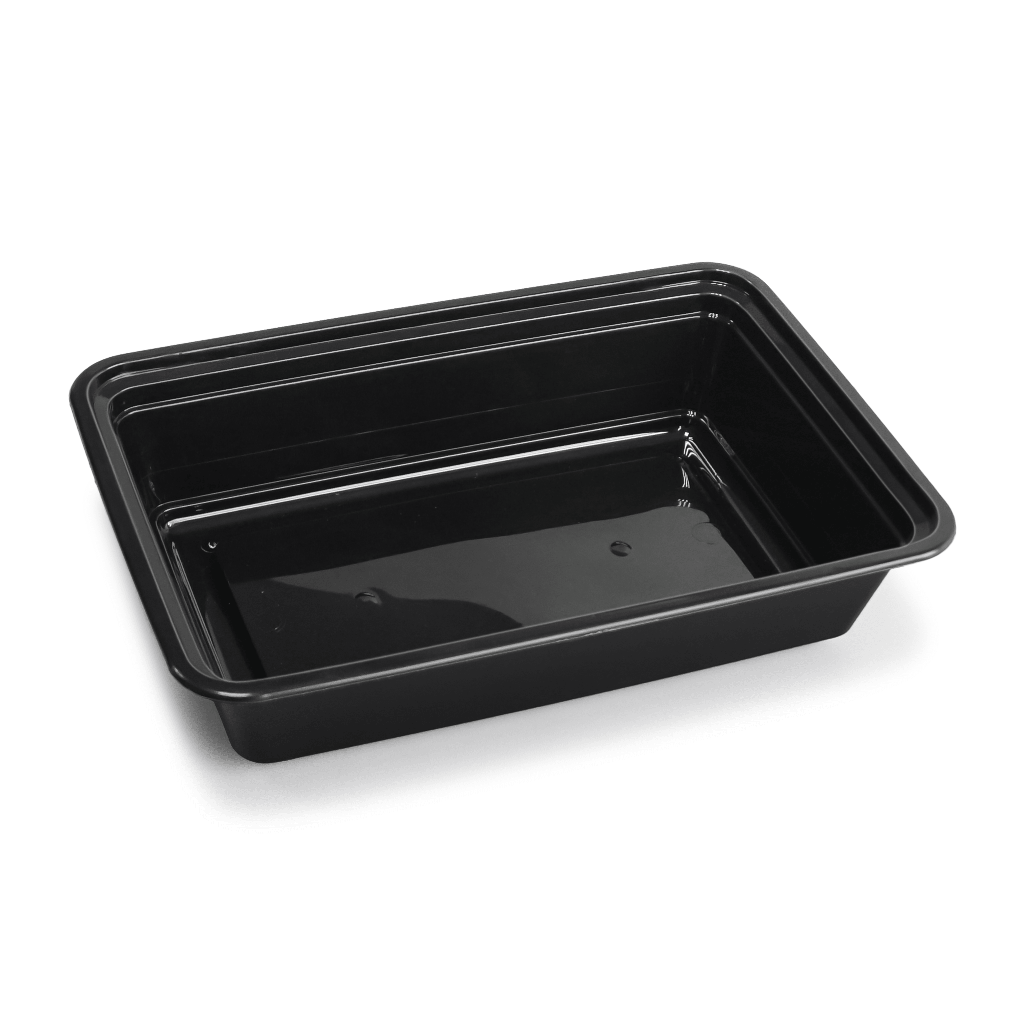 [150ct] 38oz PP Plastic Microwavable take - out Containers & Lids | Rectangular | Black - Biocean by Danube BlueBiocean