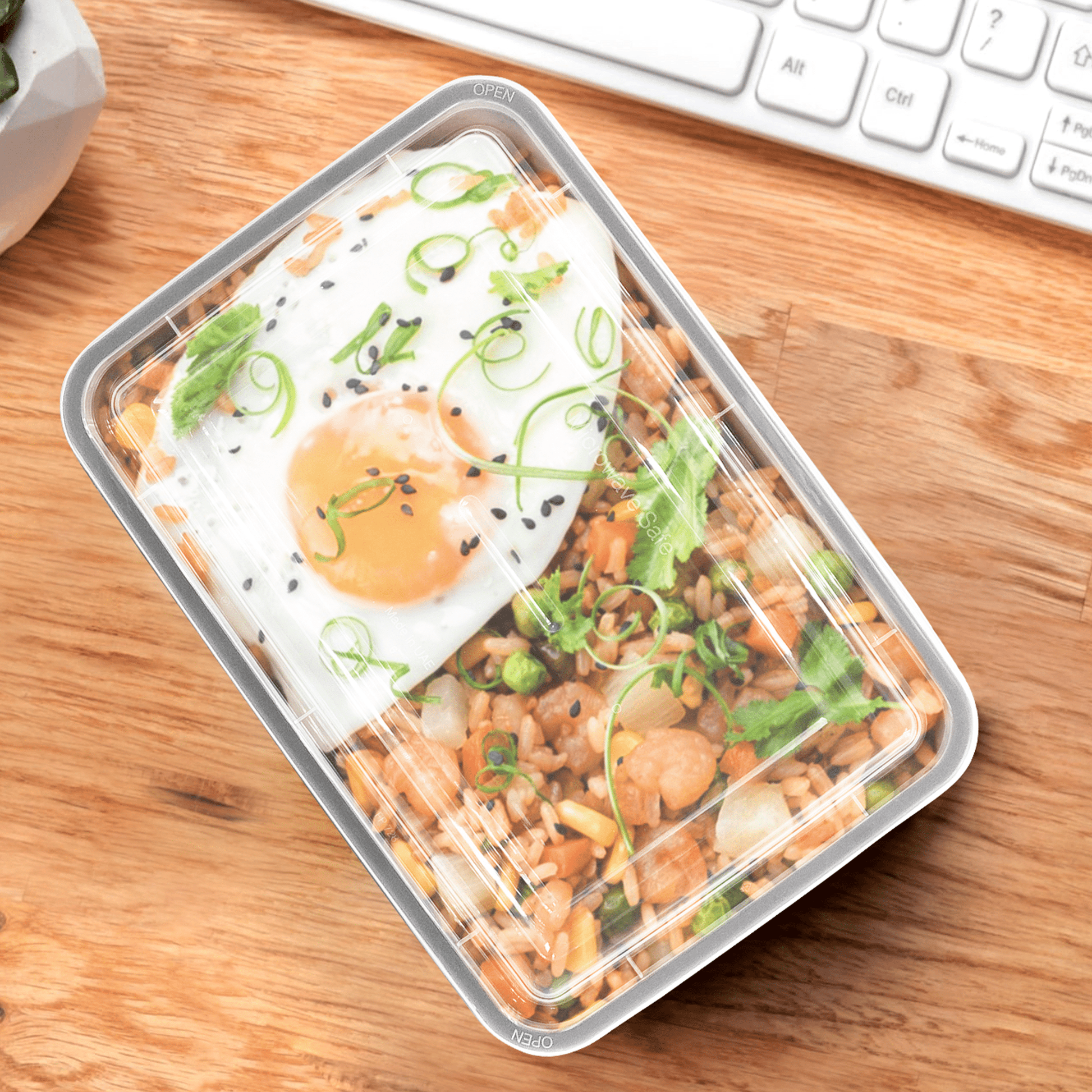 [150ct] 38oz PP Plastic Microwavable take - out Containers & Lids | Rectangular | Black - Biocean by Danube BlueBiocean