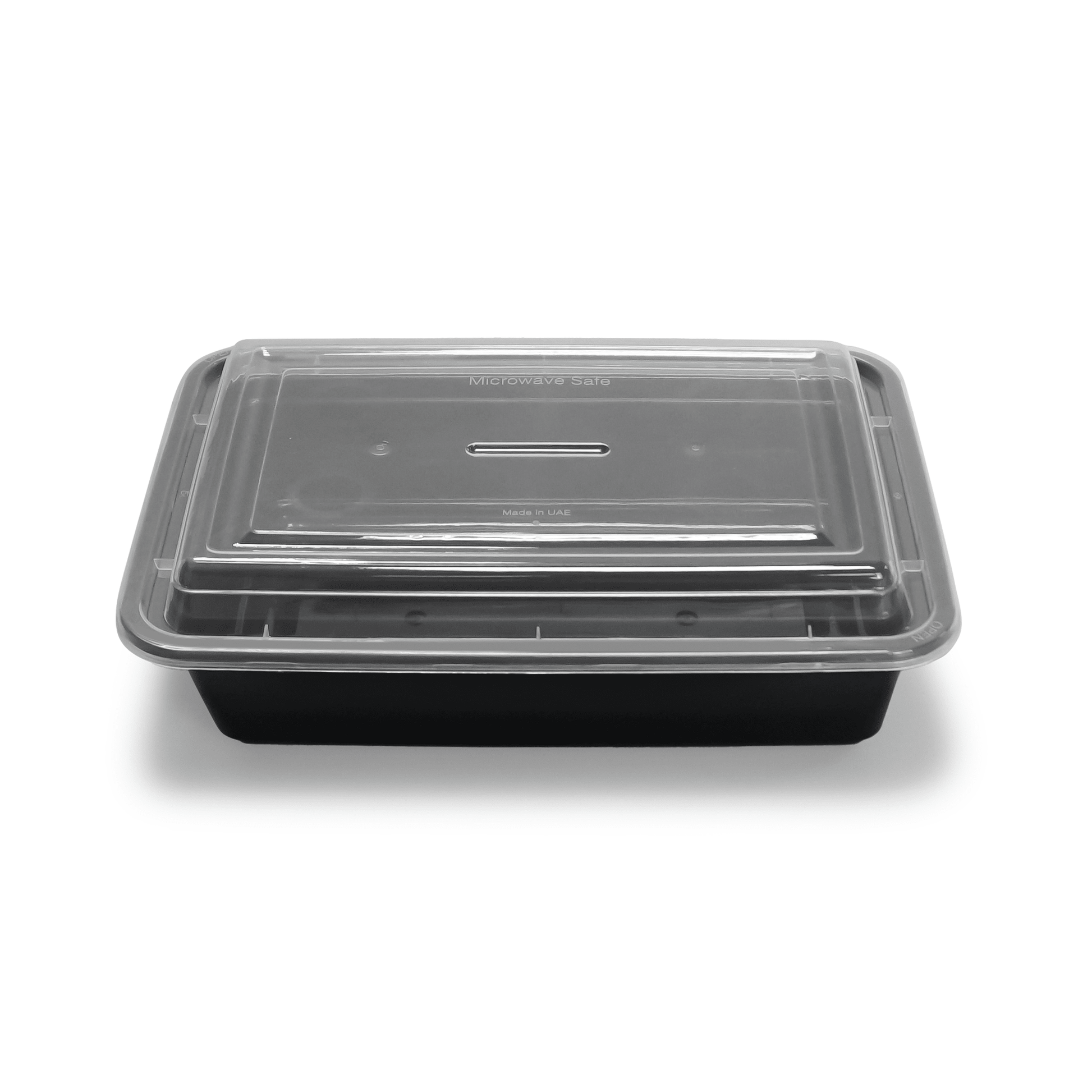 [150ct] 38oz PP Plastic Microwavable take - out Containers & Lids | Rectangular | Black - Biocean by Danube BlueBiocean
