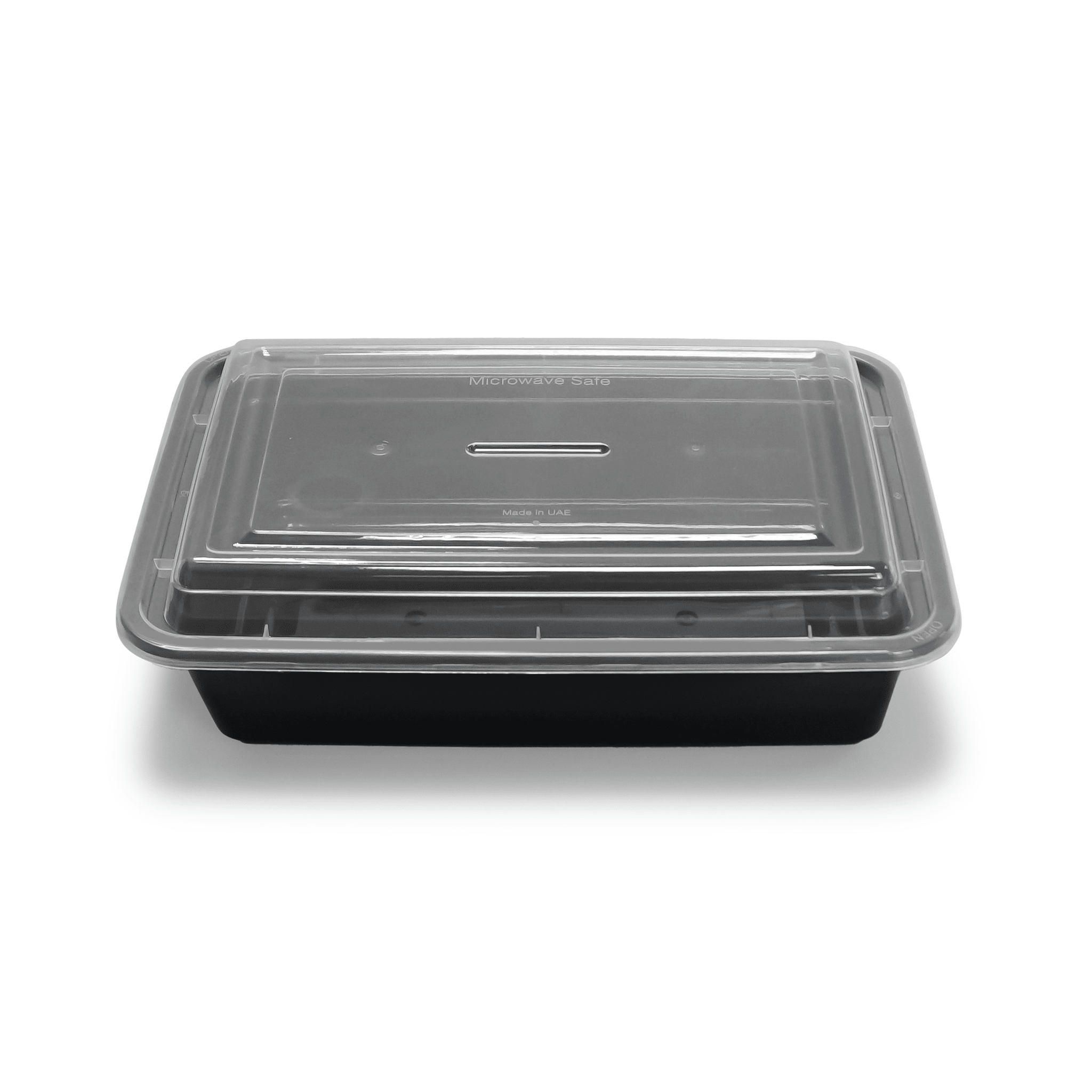 [150ct] 38oz PP Plastic Microwavable take - out Containers & Lids | Rectangular | Black - Biocean by Danube BlueBiocean