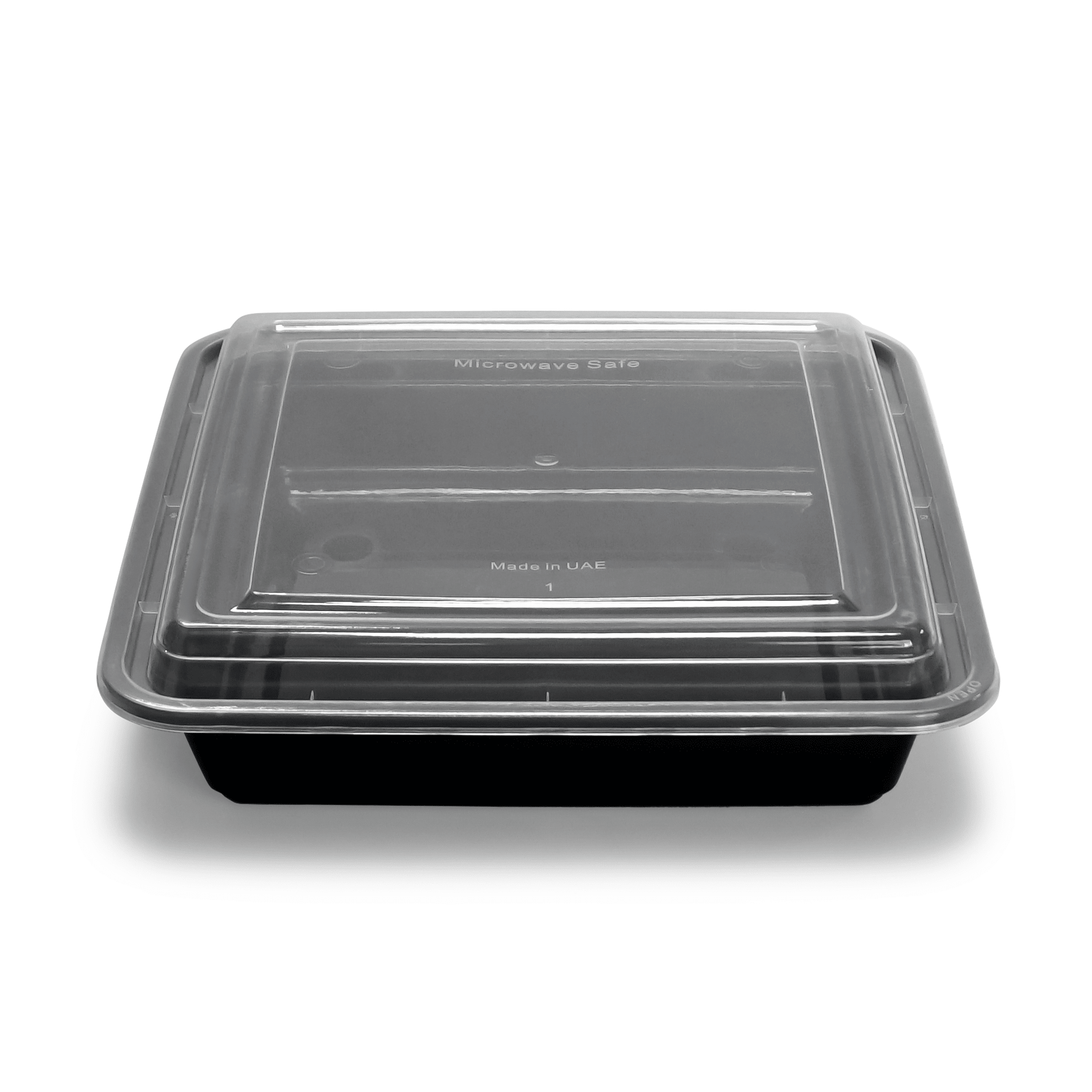 [150ct] 48 oz PP Plastic Microwavable take - out Containers & Lids | Rectangular | Black - Biocean by Danube BlueBiocean