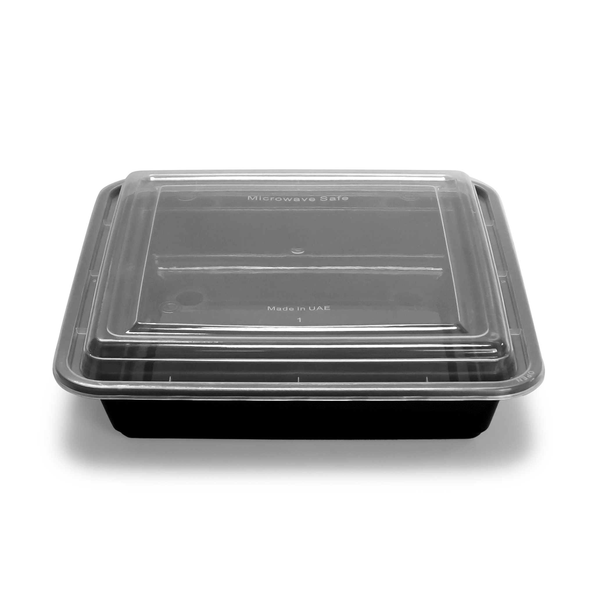 [150ct] 48 oz PP Plastic Microwavable take - out Containers & Lids | Rectangular | Black - Biocean by Danube BlueBiocean