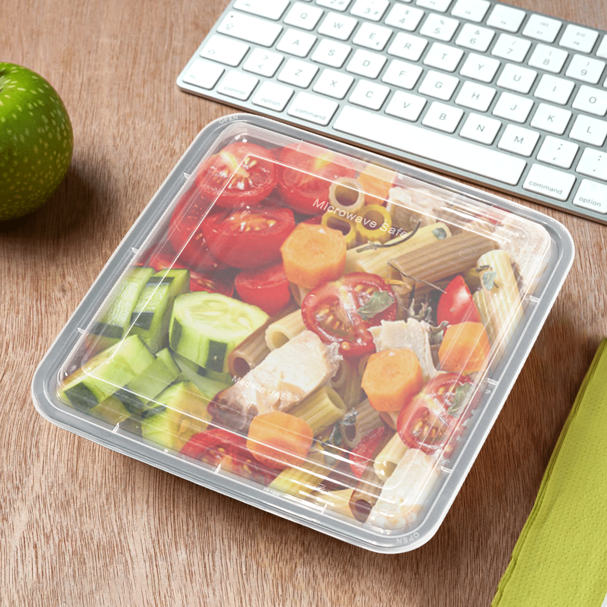[150ct] 48 oz PP Plastic Microwavable take - out Containers & Lids | Rectangular | Black - Biocean by Danube BlueBiocean