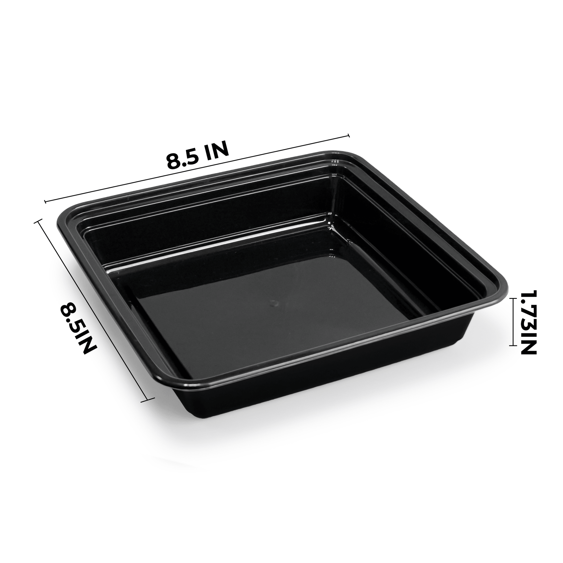 [150ct] 48 oz PP Plastic Microwavable take - out Containers & Lids | Rectangular | Black - Biocean by Danube BlueBiocean