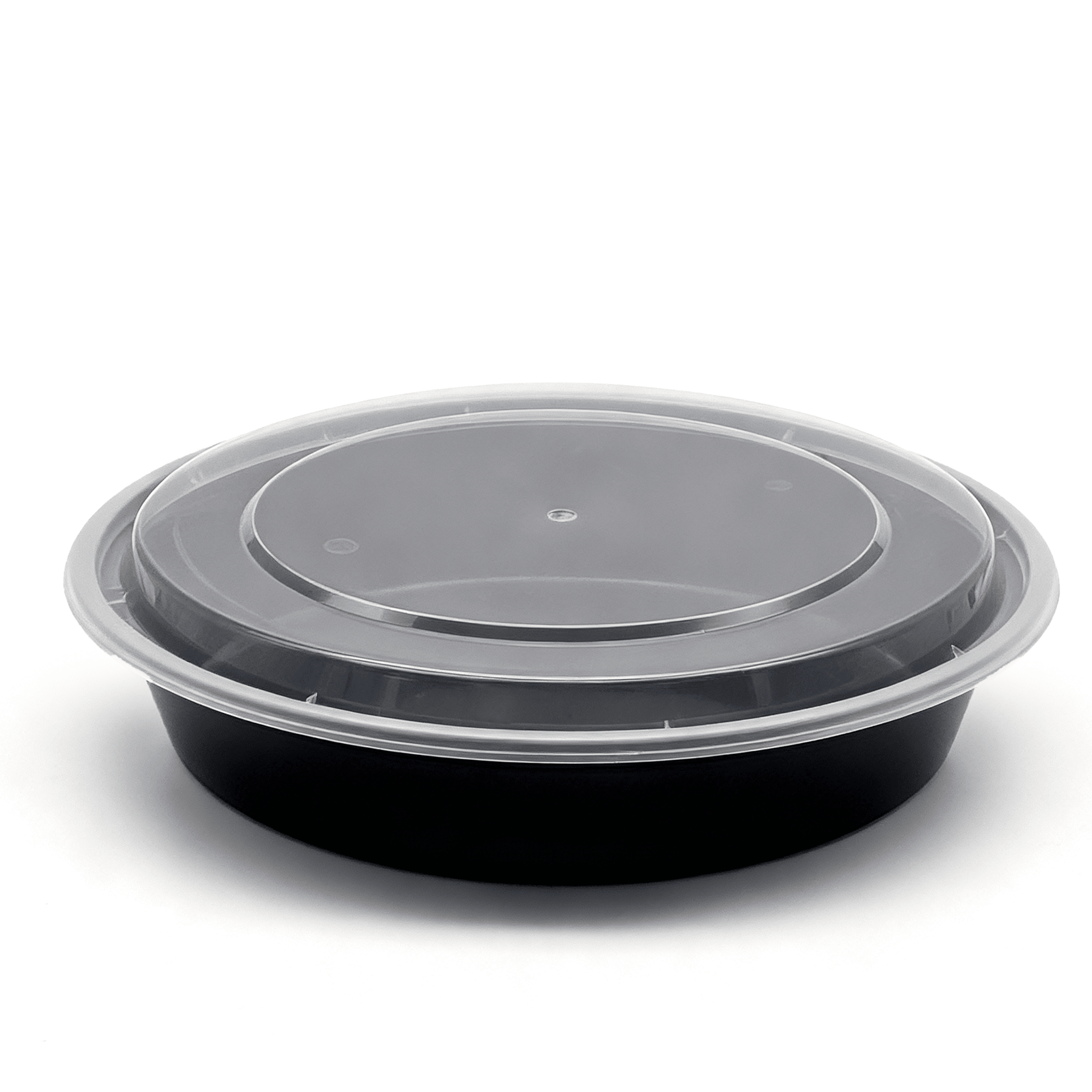 [150ct] 48 oz PP Plastic Microwaveable Takeout Containers & Lids | Round | Black - Biocean by Danube BlueBiocean