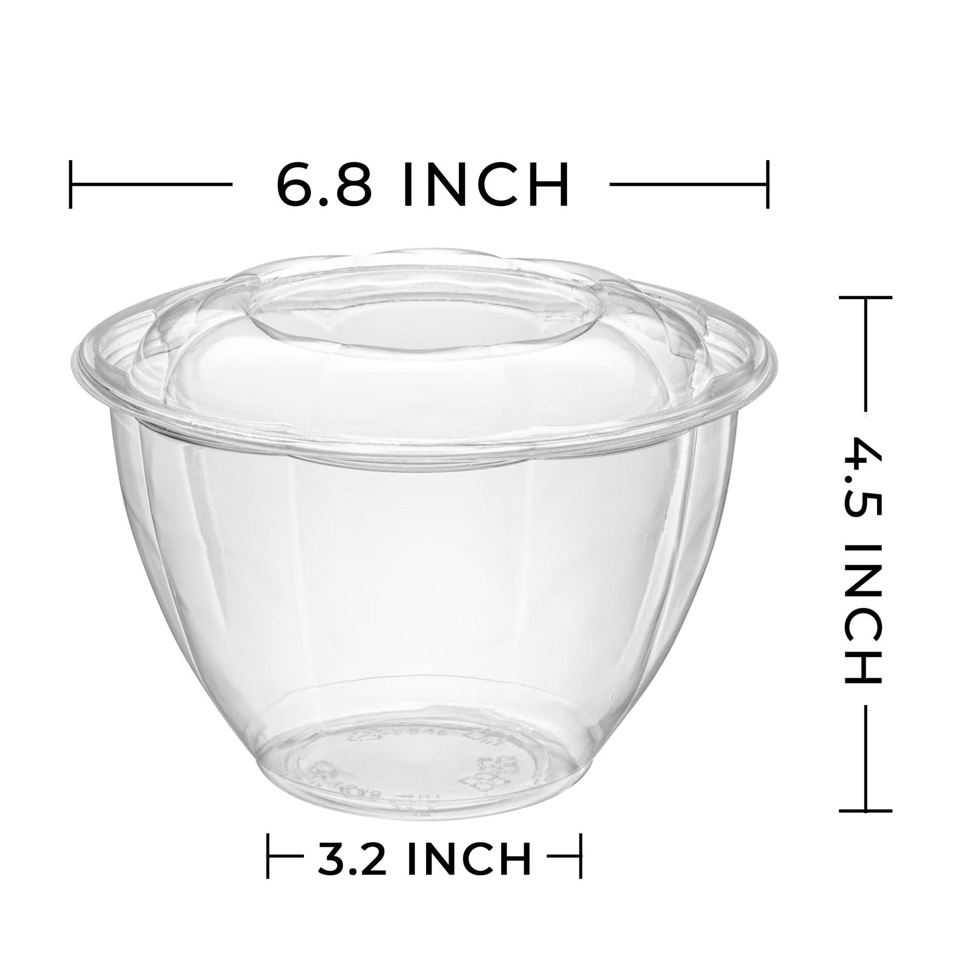 [150ct] 48oz PET Salad Bowl with Lid | Clear - Biocean by Danube BlueBiocean