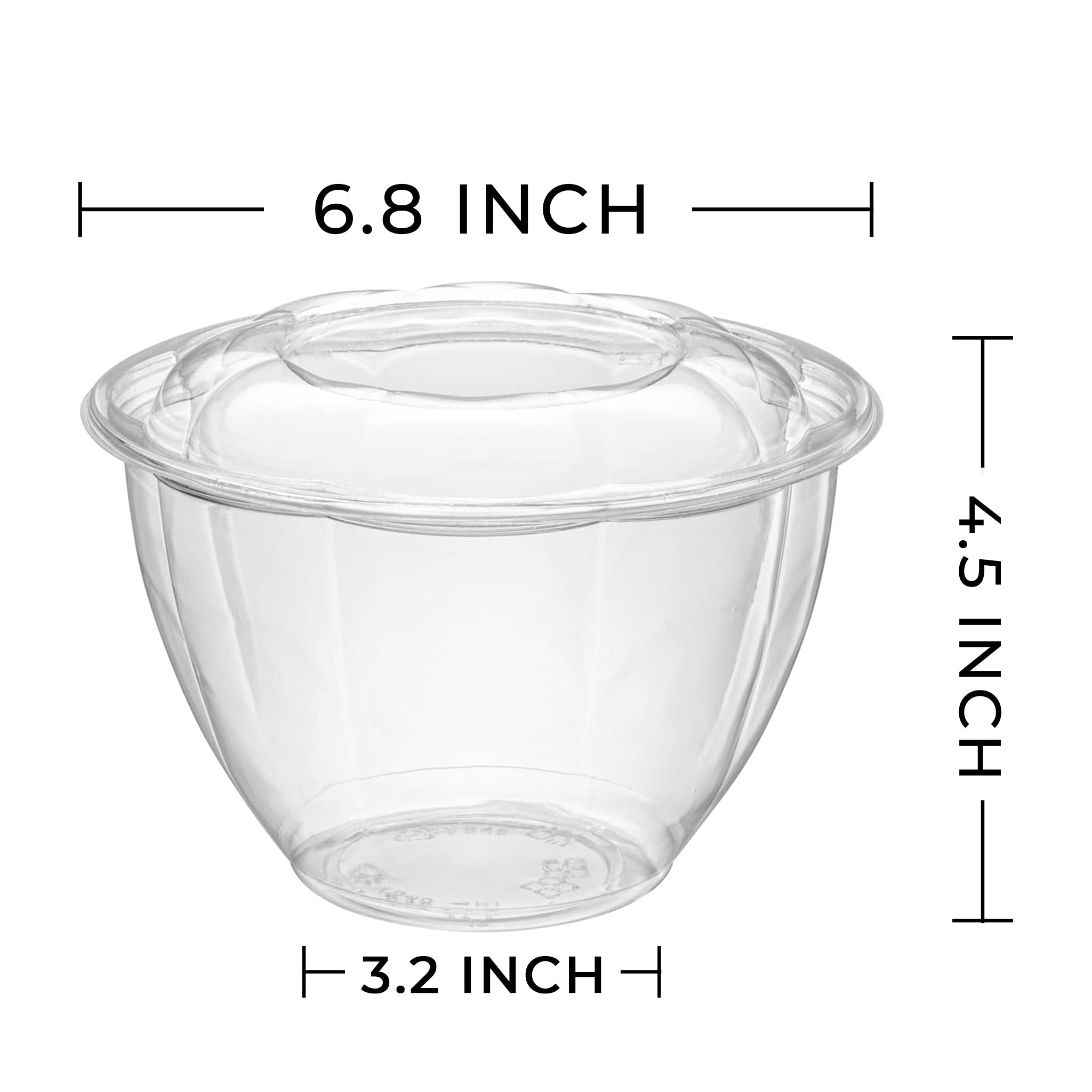 [150ct] 48oz PET Salad Bowl with Lid | Clear - Biocean by Danube BlueBiocean