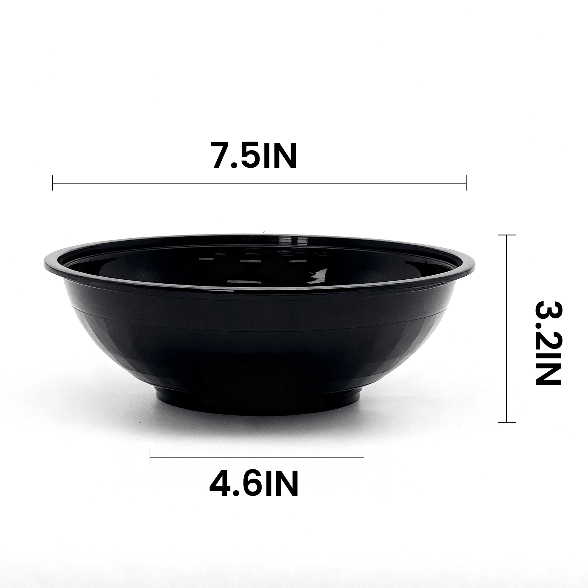 [150ct] 50 oz Microwaveable Heavy Weight Bowls & Lids | Round | Black - Biocean by Danube BlueBiocean