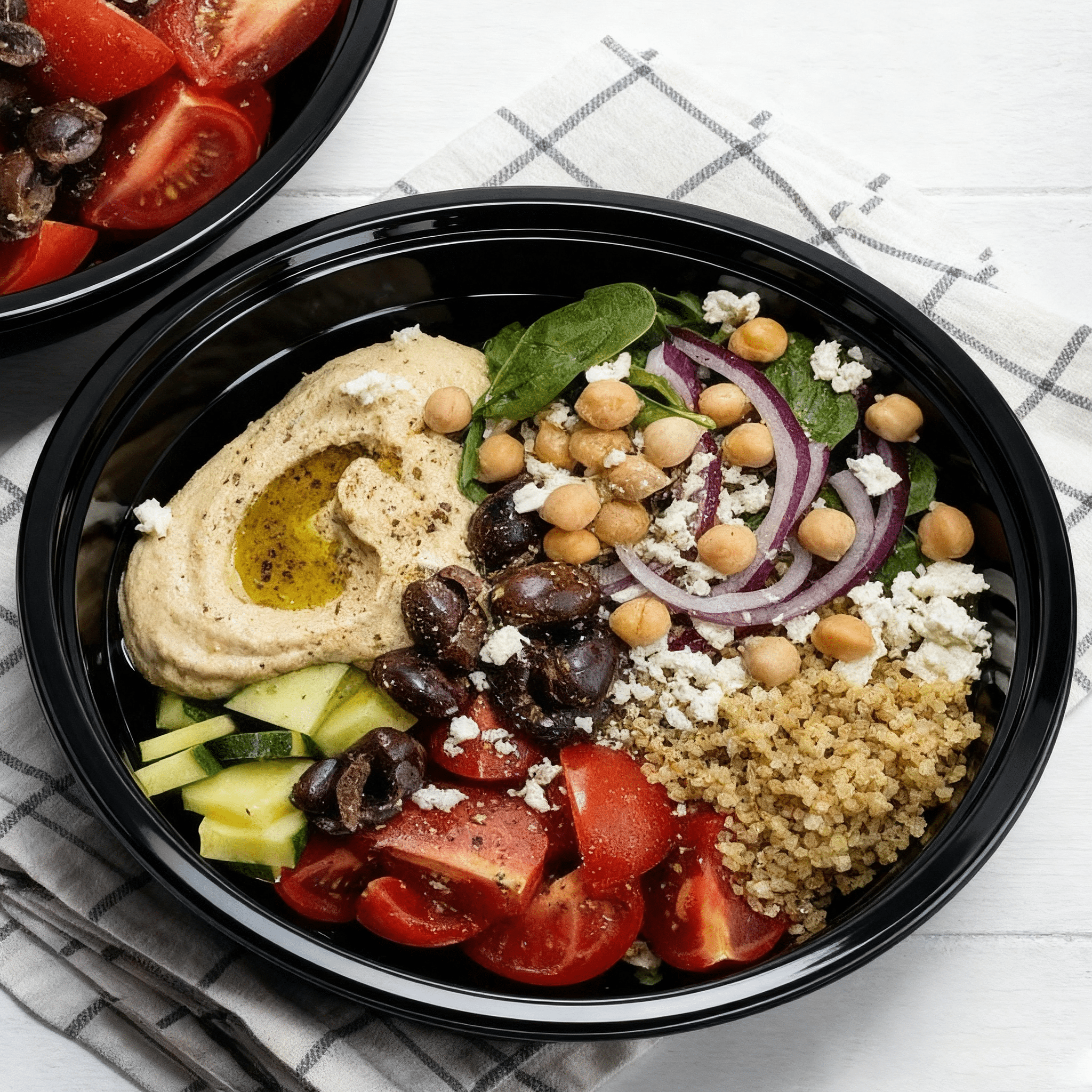 [150ct] 50 oz Microwaveable Heavy Weight Bowls & Lids | Round | Black - Biocean by Danube BlueBiocean
