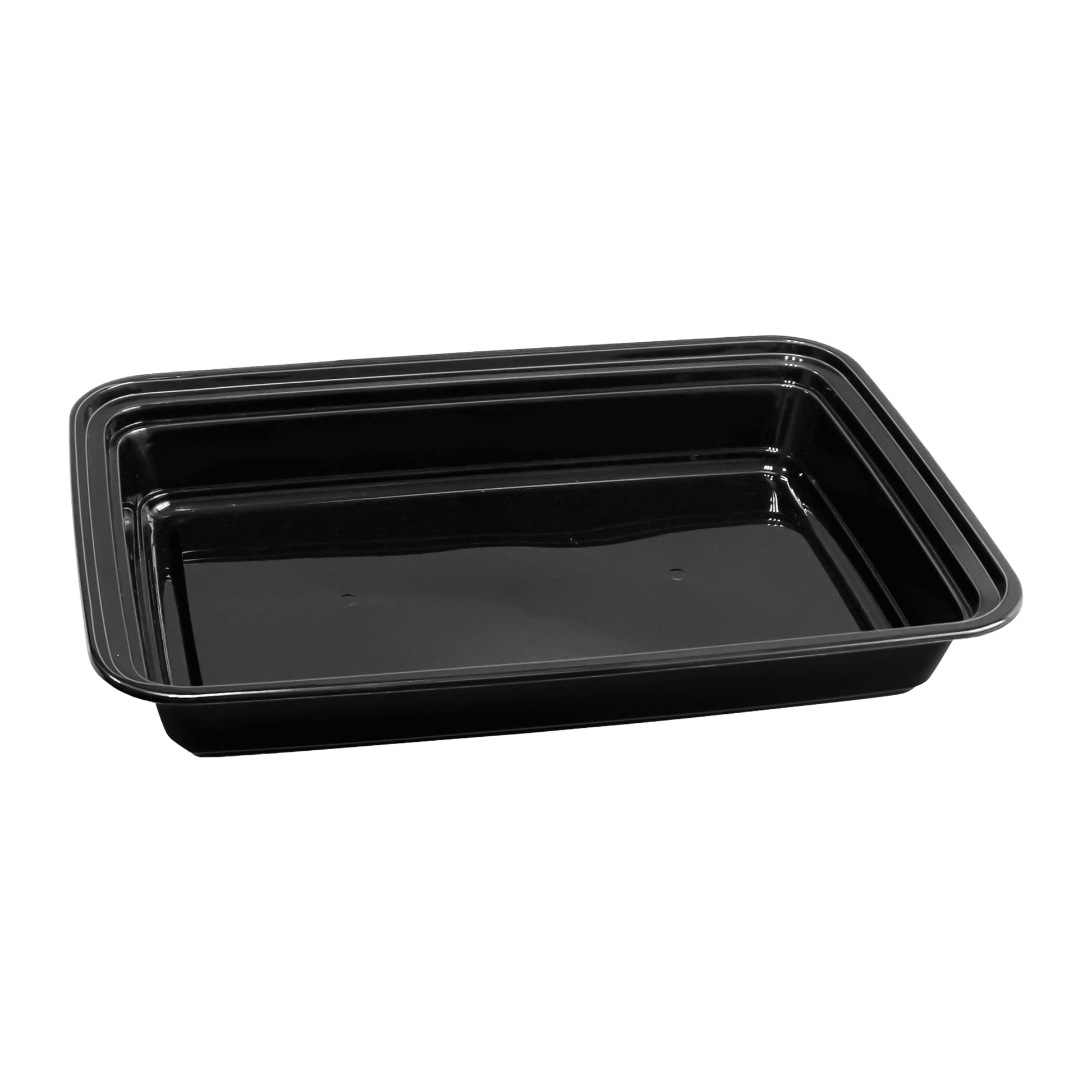 [150ct] 58 oz PP Plastic Microwavable take - out Containers & Lids | Rectangular | Black - Biocean by Danube BlueBiocean