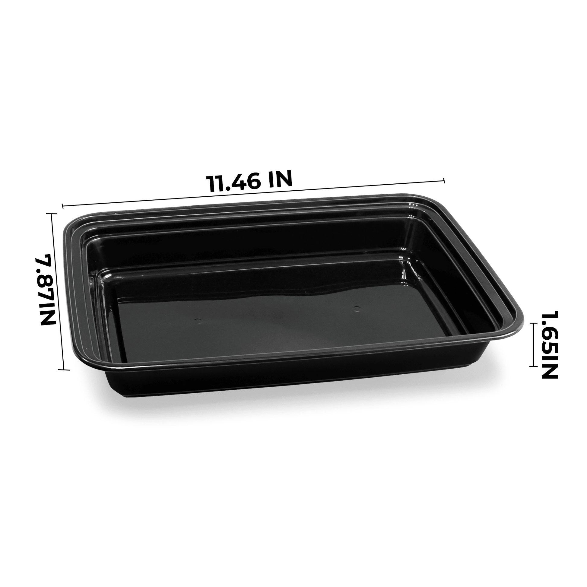 [150ct] 58 oz PP Plastic Microwavable take - out Containers & Lids | Rectangular | Black - Biocean by Danube BlueBiocean