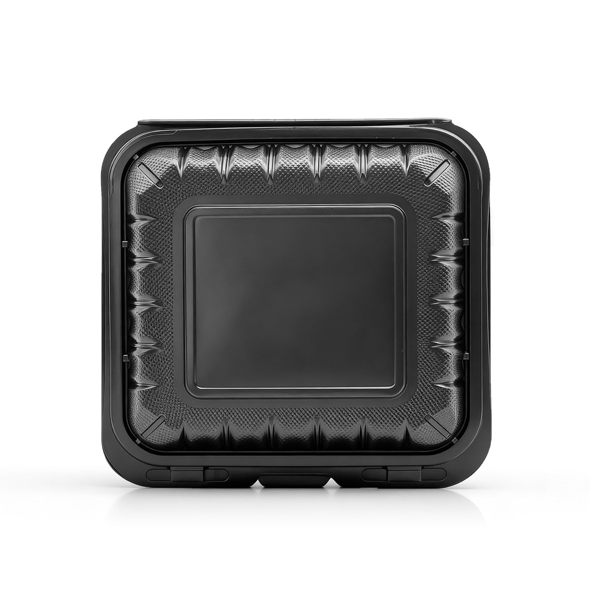 [150ct] 8" x 8" Microwaveable Mineral Filled PP Hinged Containers | Black - Biocean by Danube BlueBiocean