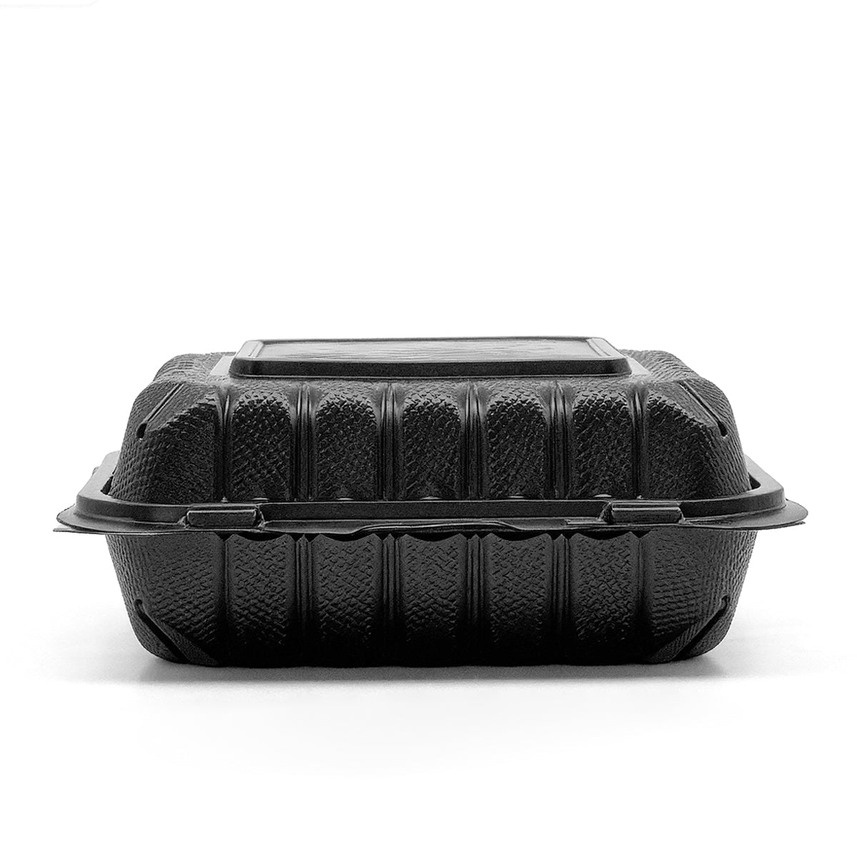 [150ct] 8" x 8" Microwaveable Mineral Filled PP Hinged Containers | Black - Biocean by Danube BlueBiocean