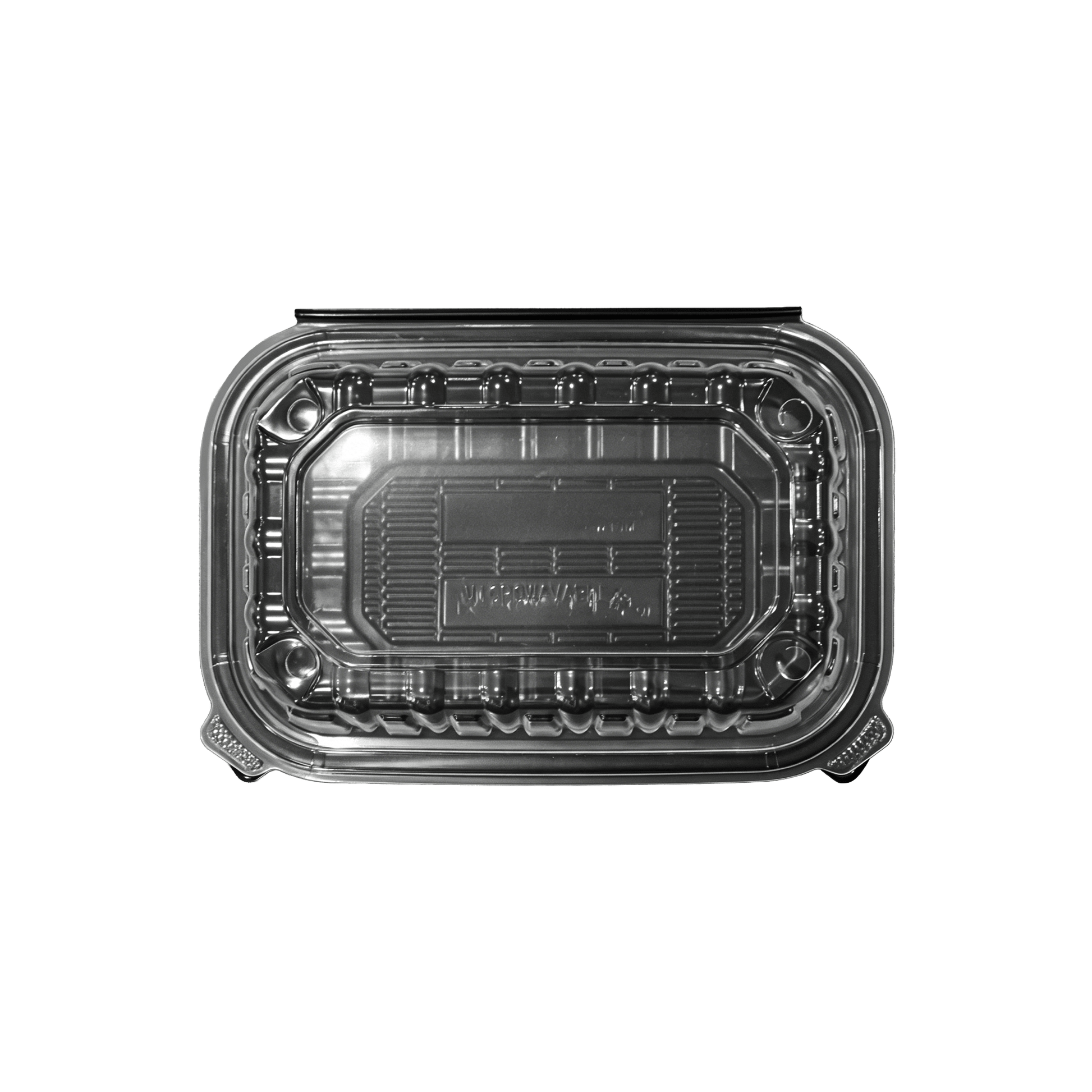 [150ct] 9" x 6" x 3" Premium PP Hinged Food Containers | 1 - Compartment | Clear and Black - Biocean by Danube BlueBiocean