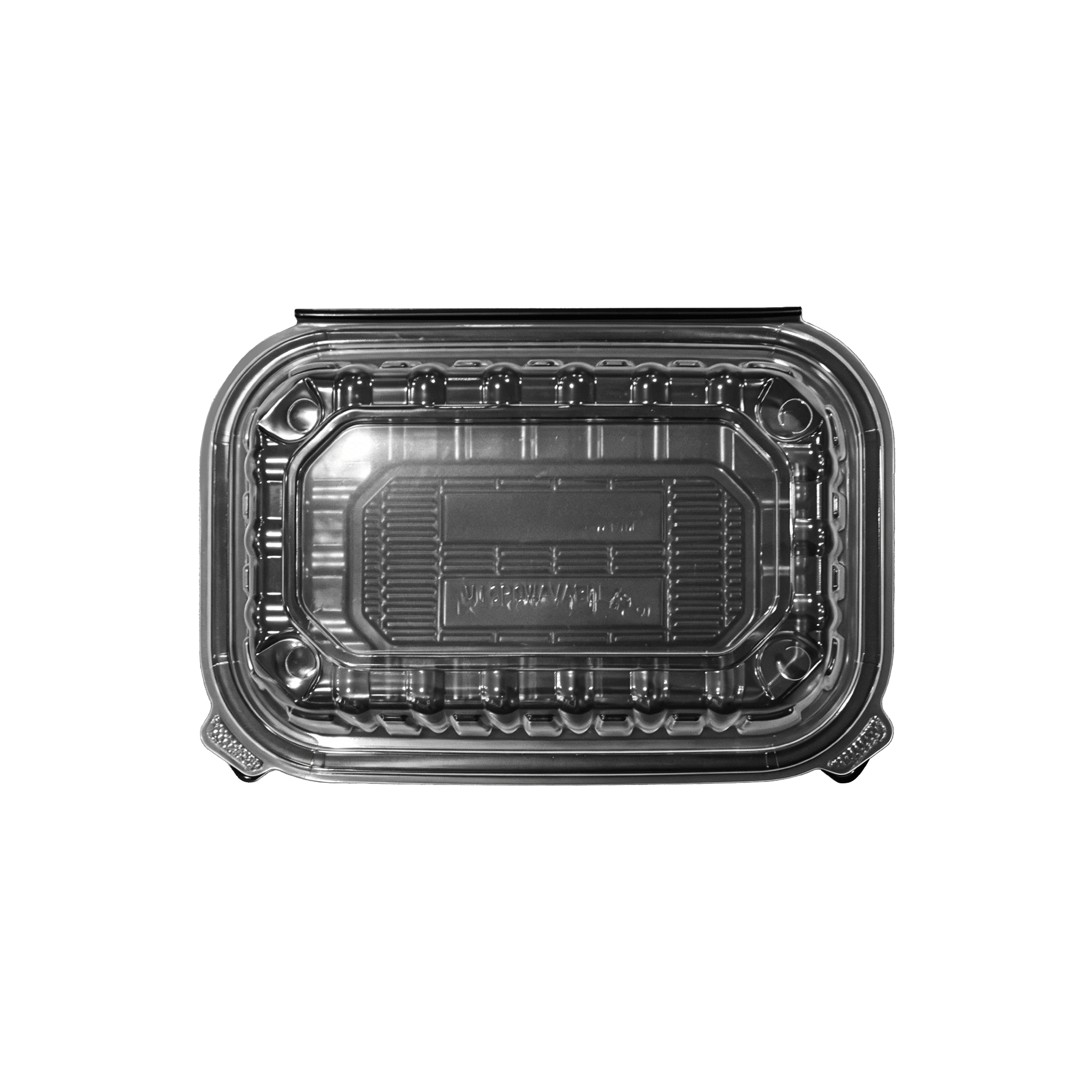 [150ct] 9" x 6" x 3" Premium PP Hinged Food Containers | 1 - Compartment | Clear and Black - Biocean by Danube BlueBiocean