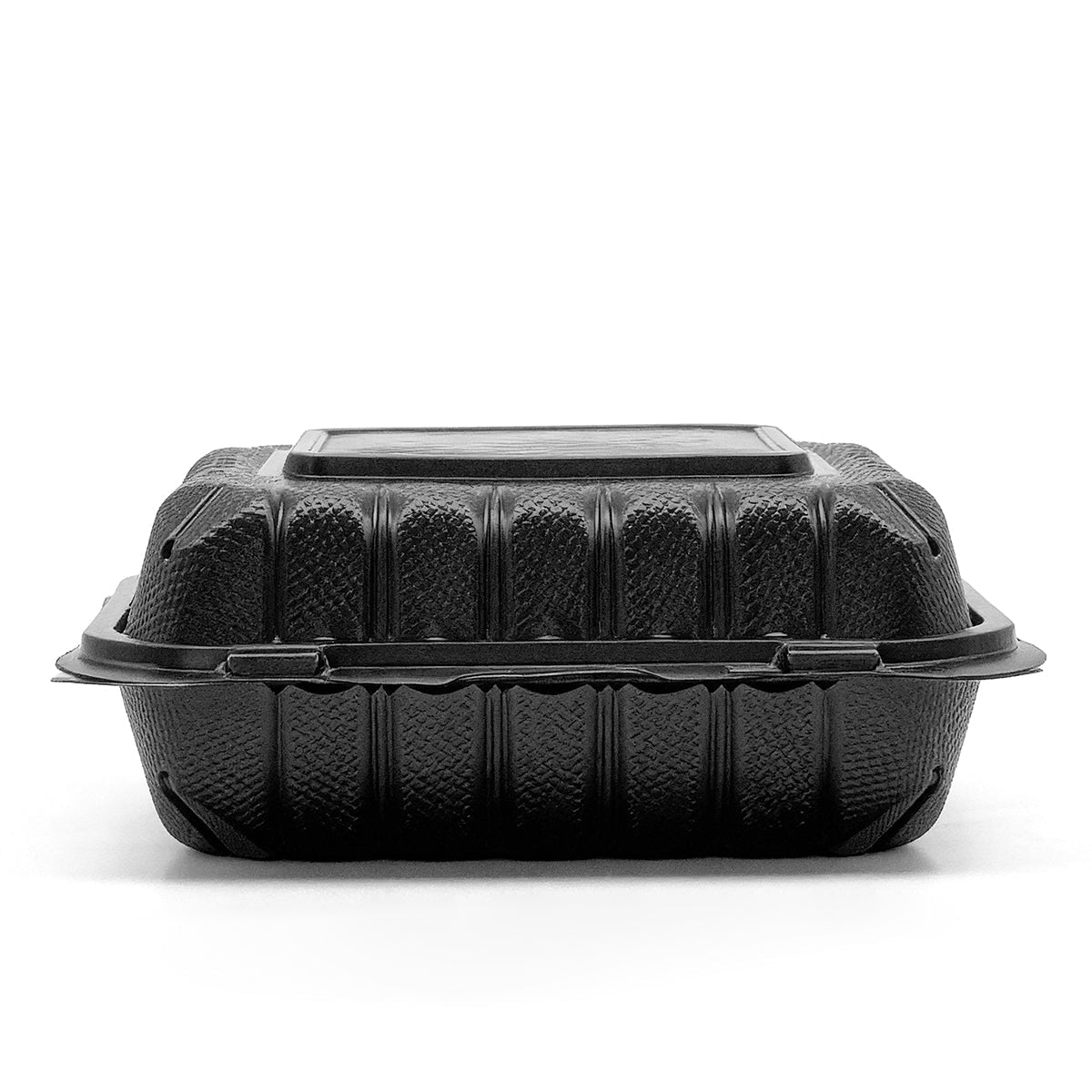 [150ct] 9" x 9" Microwaveable Mineral Filled PP Hinged Containers | Black - Biocean by Danube BlueBiocean