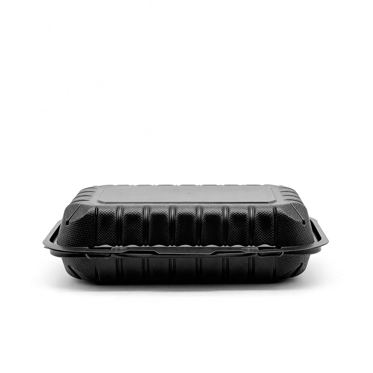 [150ct] 9"x 6" Microwaveable Mineral Filled PP Hinged Containers | Black - Biocean by Danube BlueBiocean