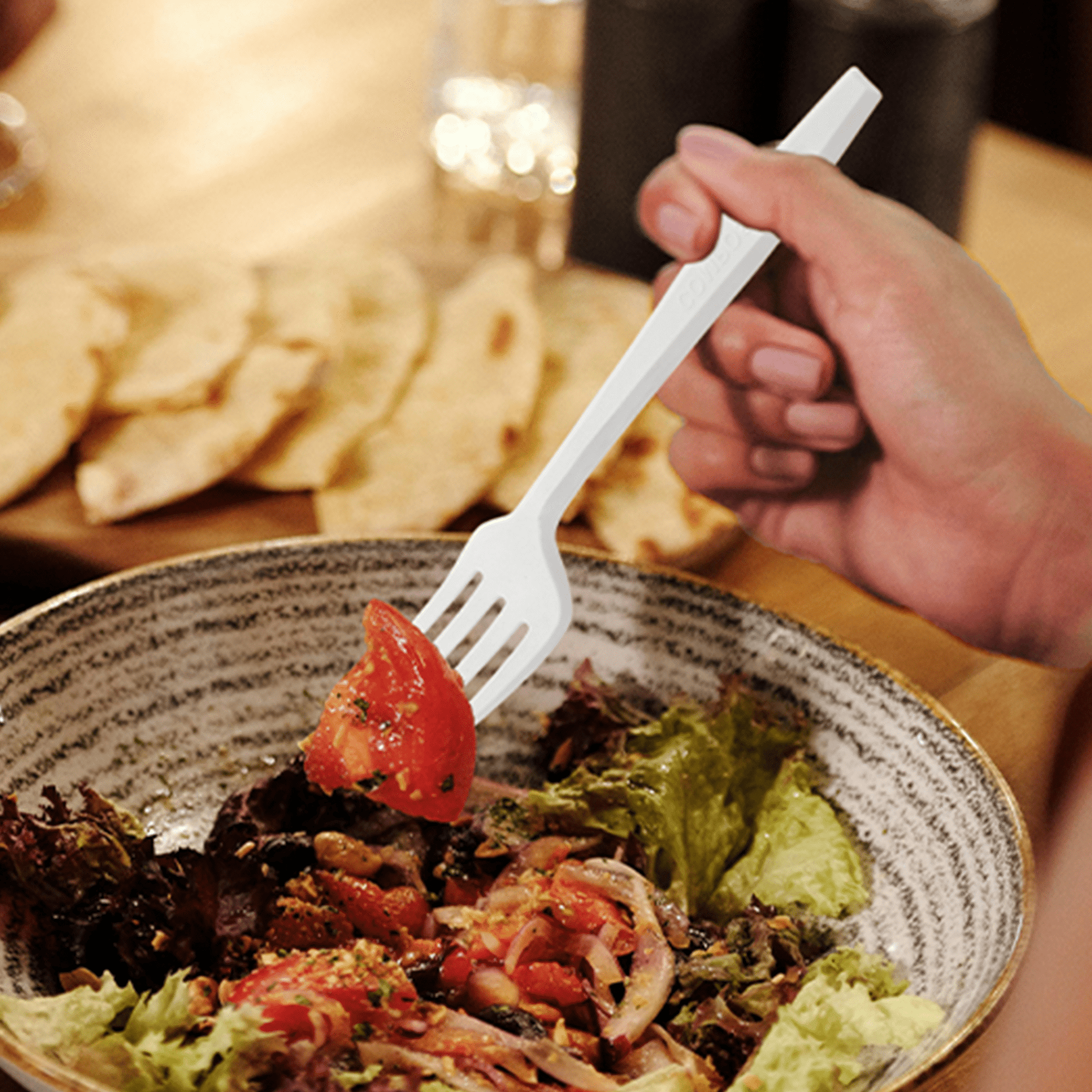 [150ct] Compostable PLA Heavy Weight Forks | Whtie - Biocean by Danube BlueBiocean