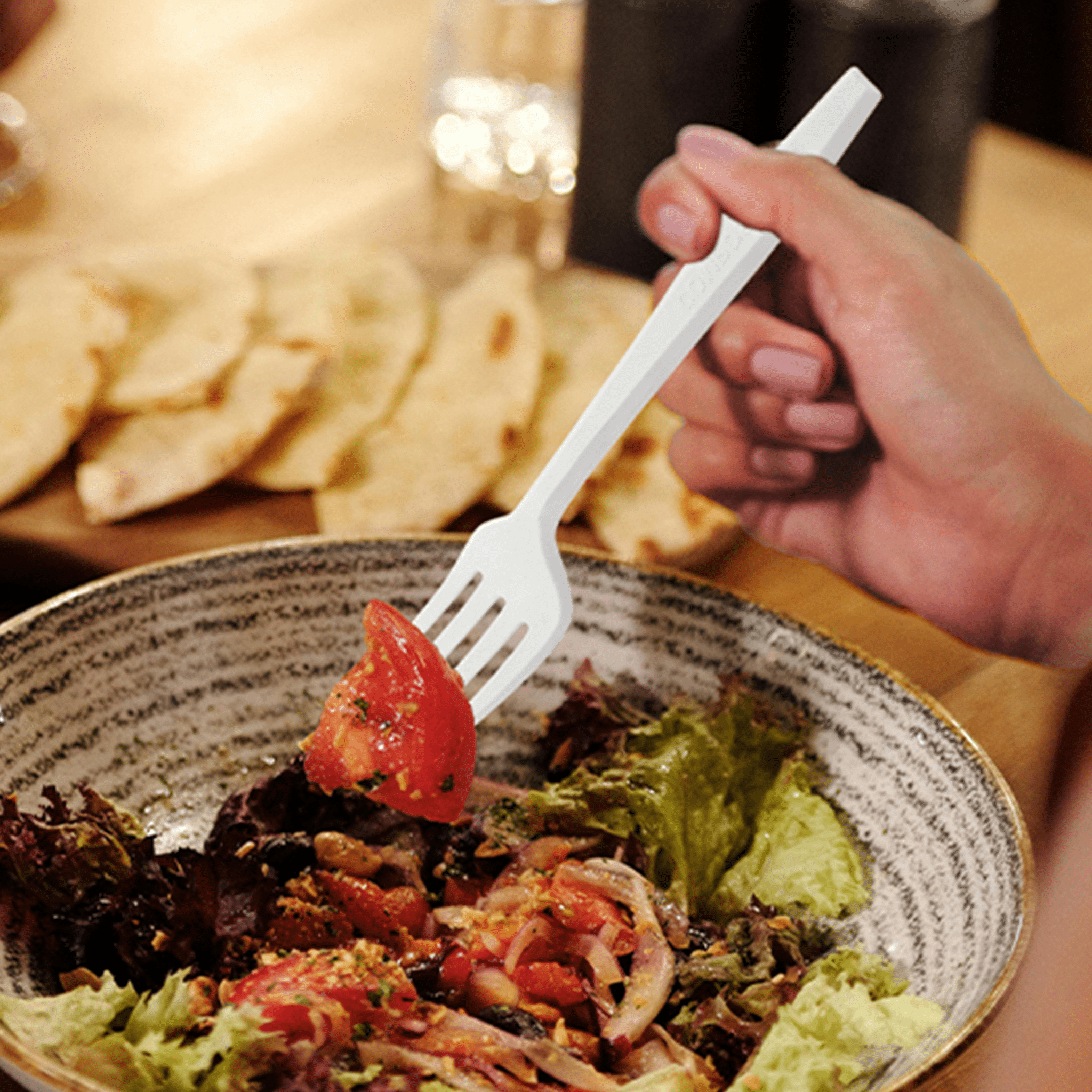 [150ct] Compostable PLA Heavy Weight Forks | Whtie - Biocean by Danube BlueBiocean