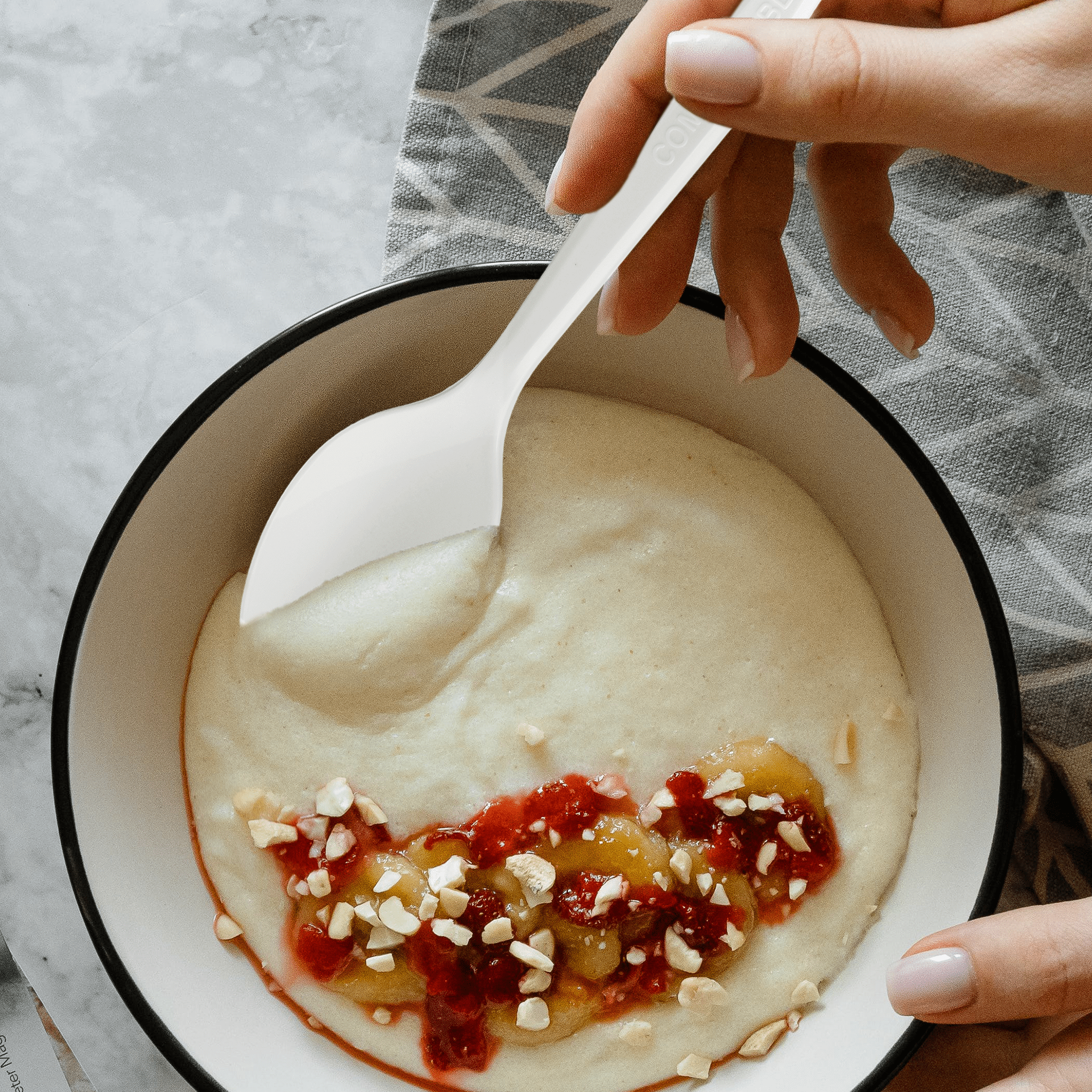 [150ct] Compostable PLA Heavy Weight Tea Spoons | Whtie - Biocean by Danube BlueBiocean