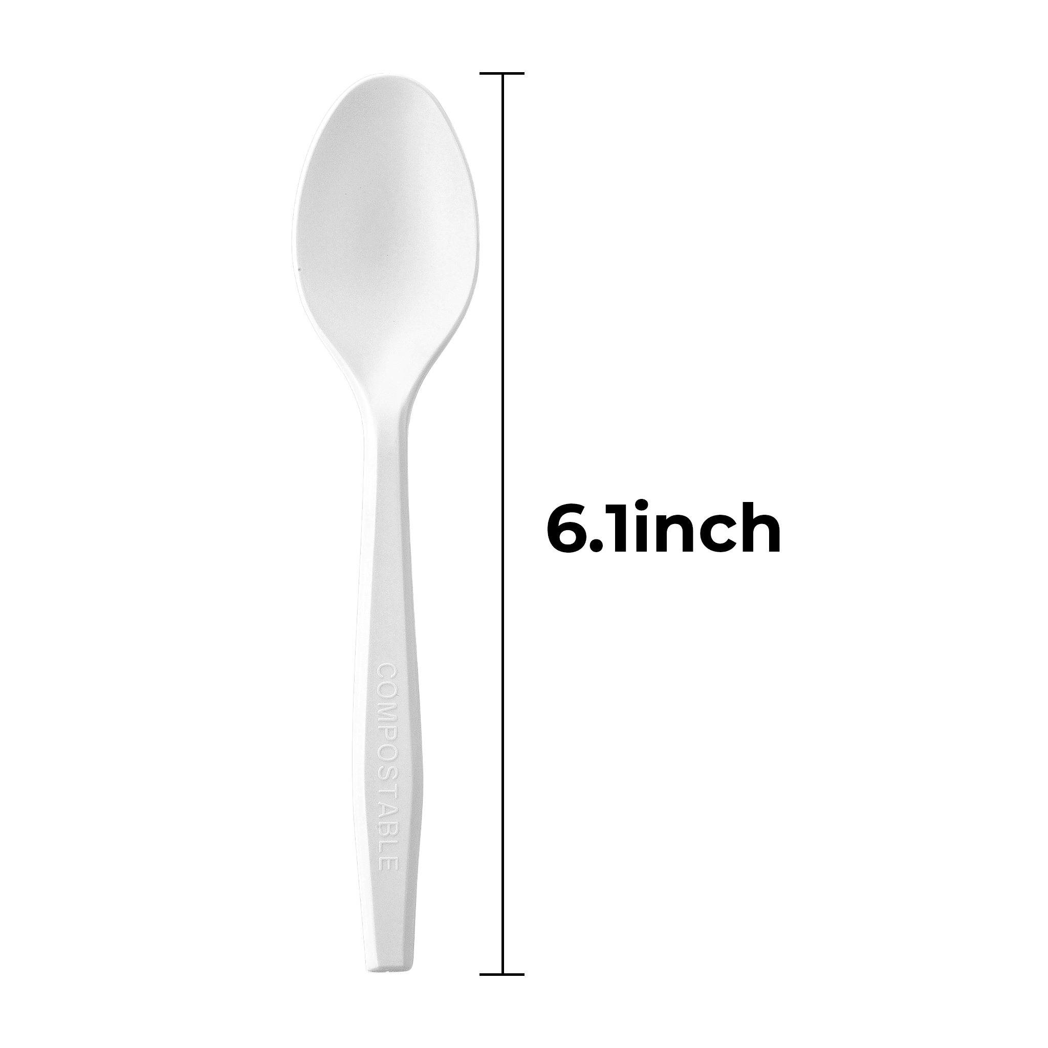 [150ct] Compostable PLA Heavy Weight Tea Spoons | Whtie - Biocean by Danube BlueBiocean