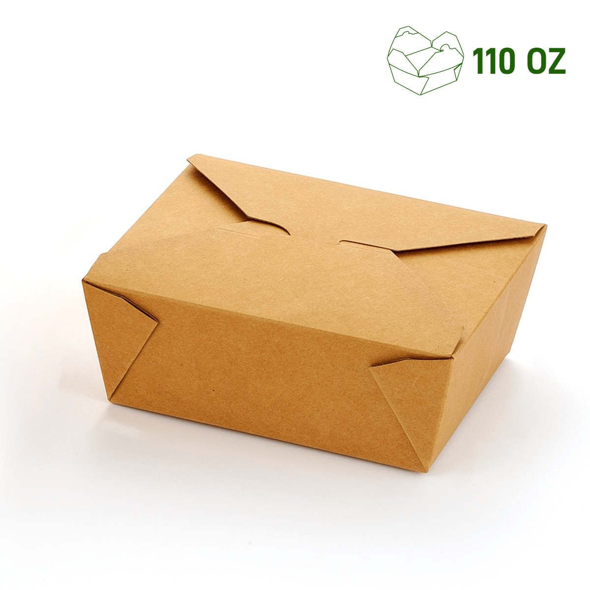 [160ct] Kraft Microwavable Folded Paper 4 Take - Out Containers | 110oz - Biocean by Danube BlueBiocean