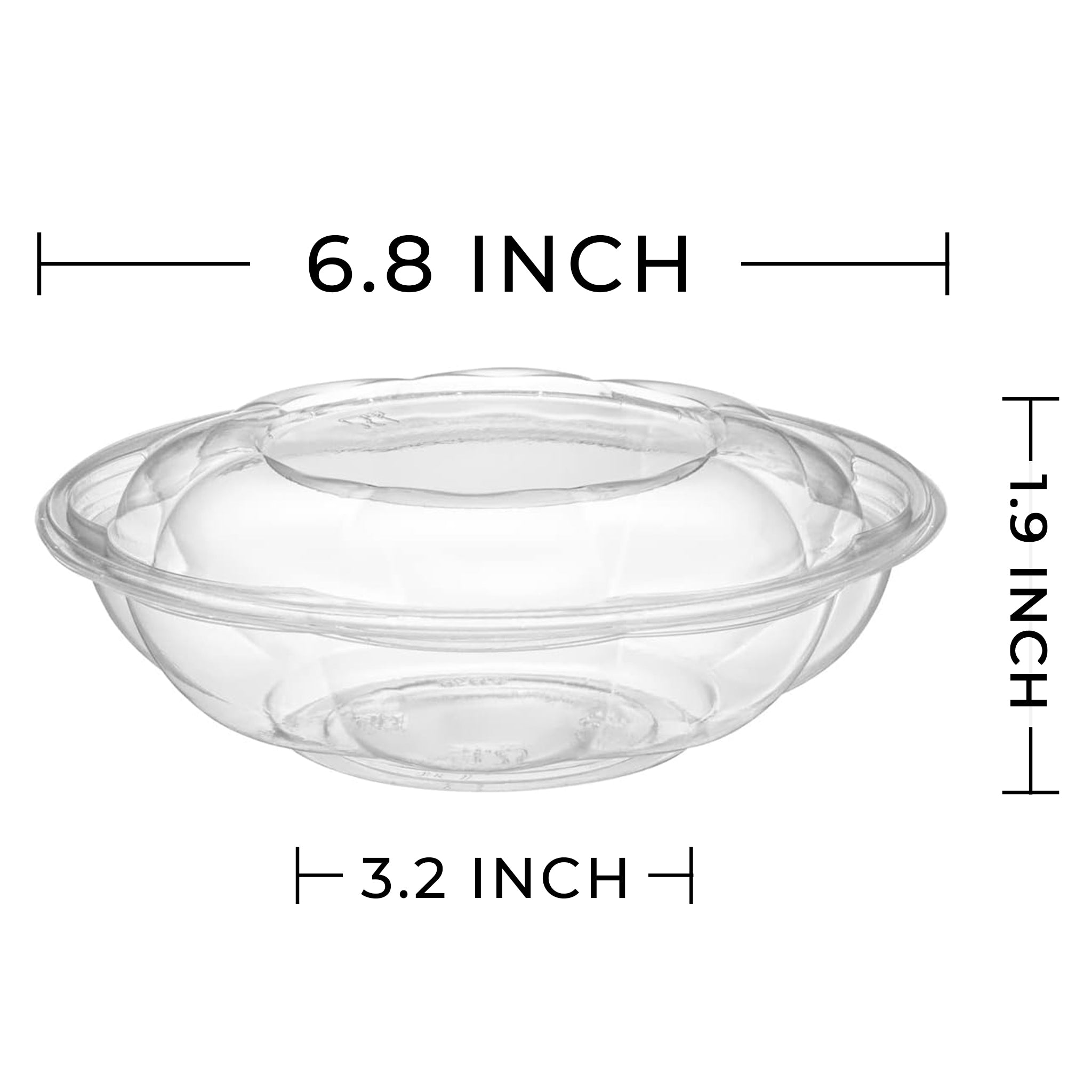 [150ct] 16oz PET Salad Bowl with Lid | Clear