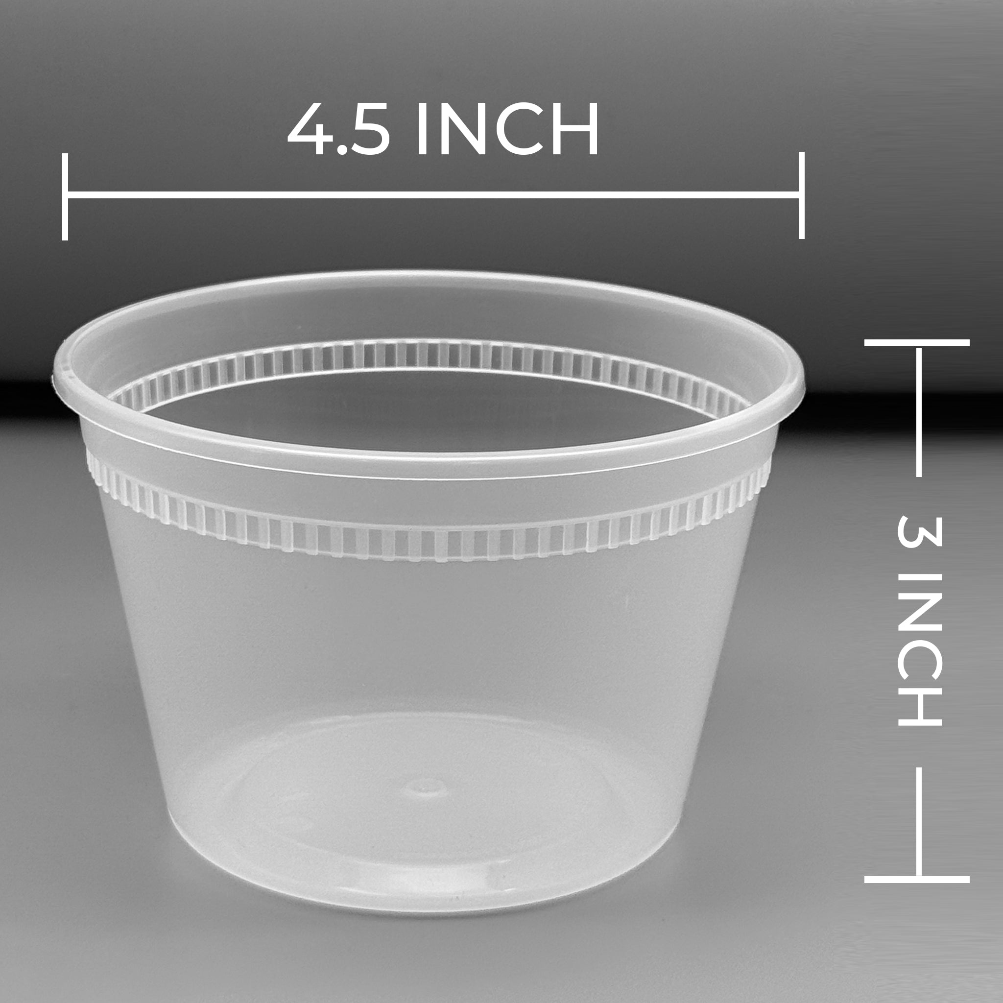 [240ct] 16oz PP Plastic Deli Containers with Lids | Clear