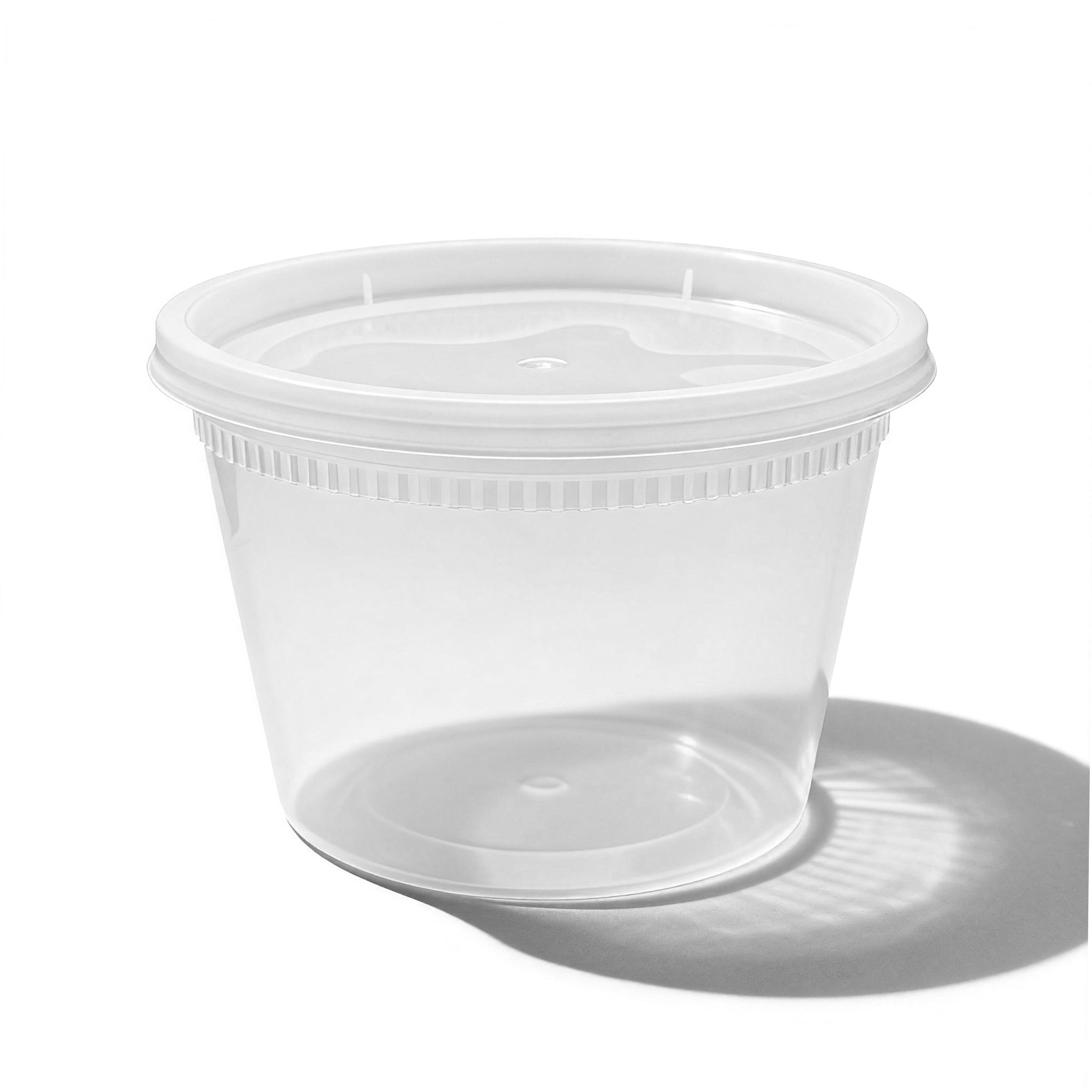 [240ct] 16oz PP Plastic Deli Containers with Lids | Clear